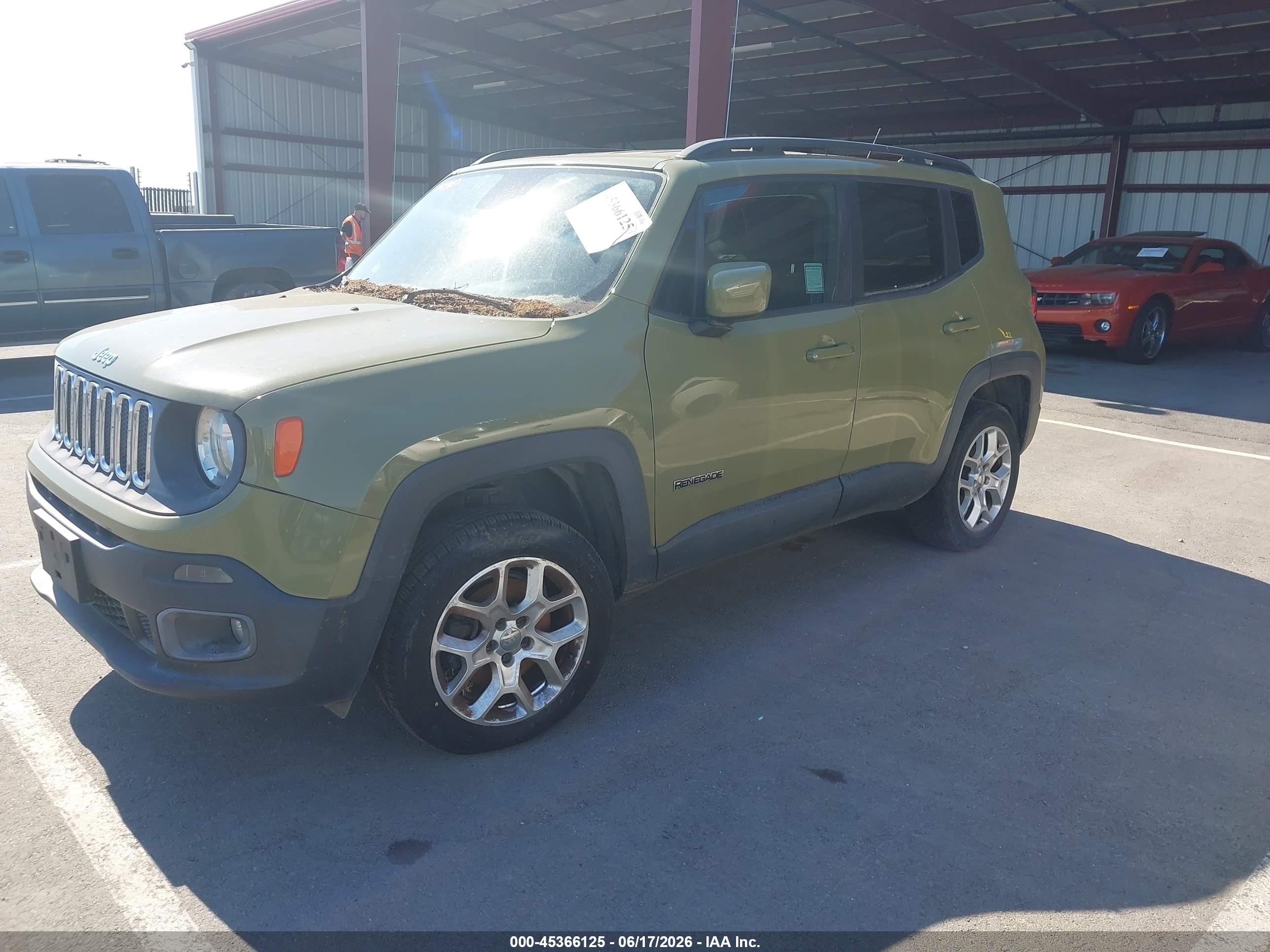 2015 Jeep Renegade Latitude Green vin: ZACCJBBT2FPB26604
