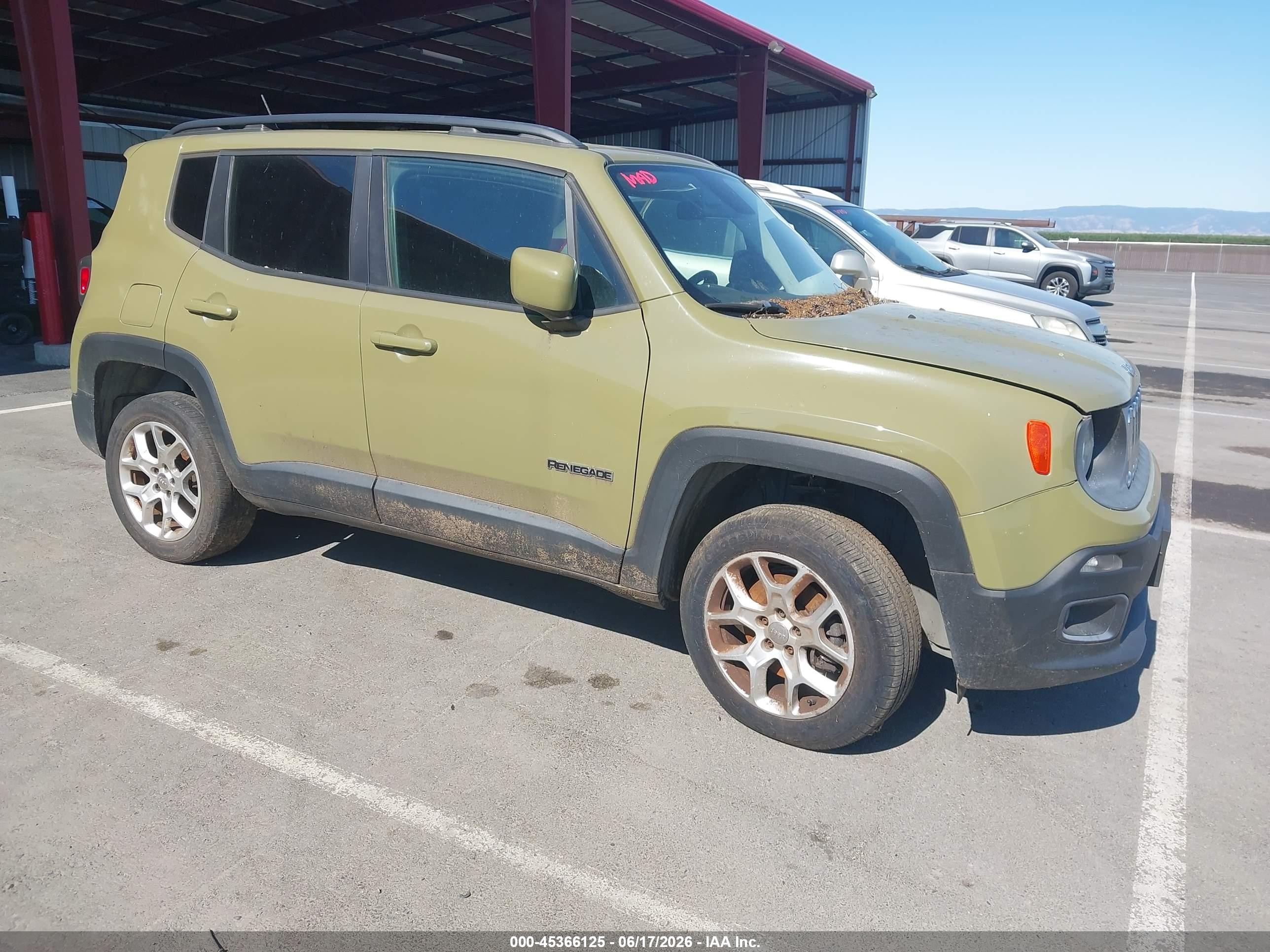 2015 Jeep Renegade Latitude Green vin: ZACCJBBT2FPB26604