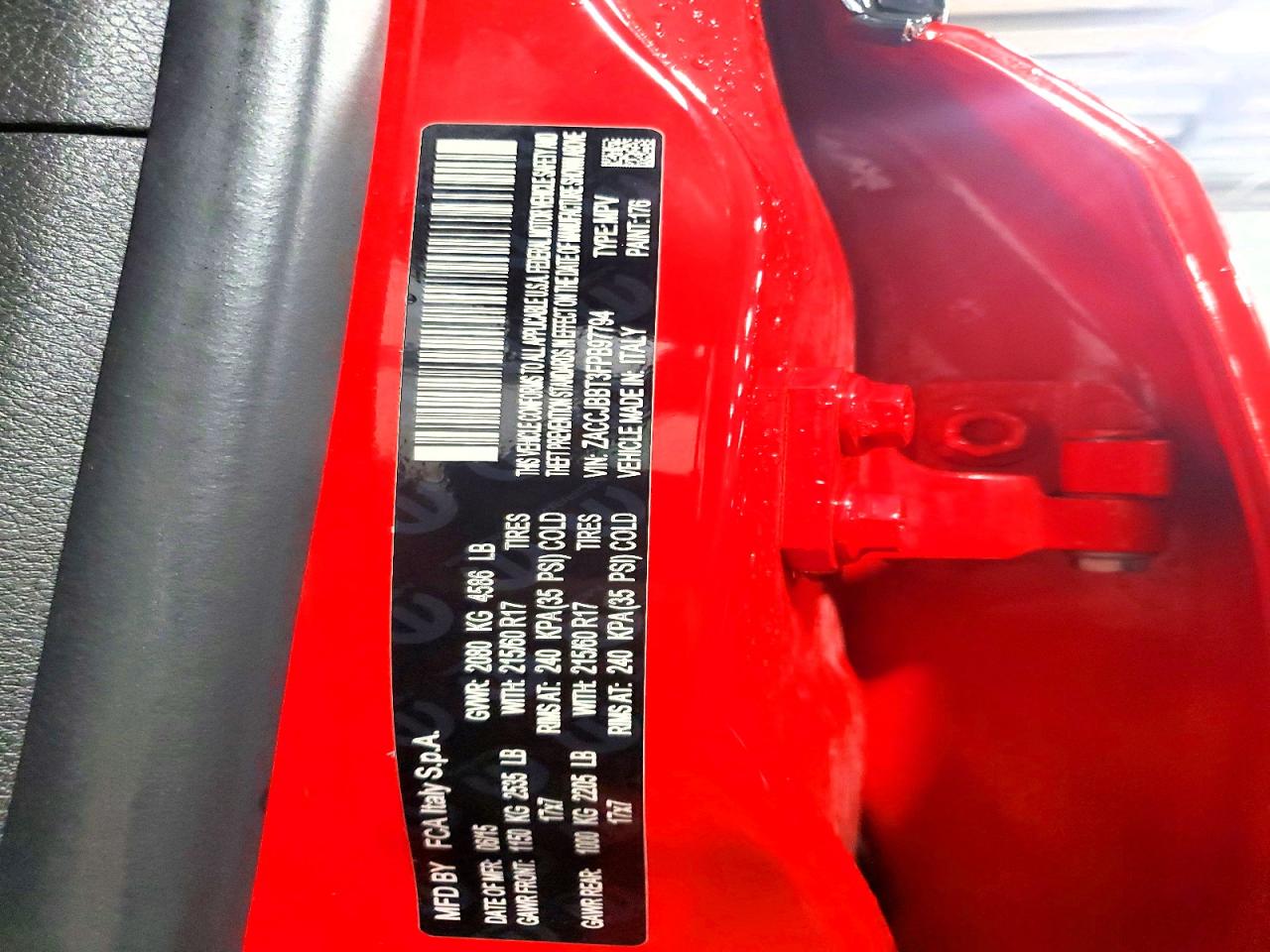2015 Jeep Renegade Latitude Красный vin: ZACCJBBT3FPB97794
