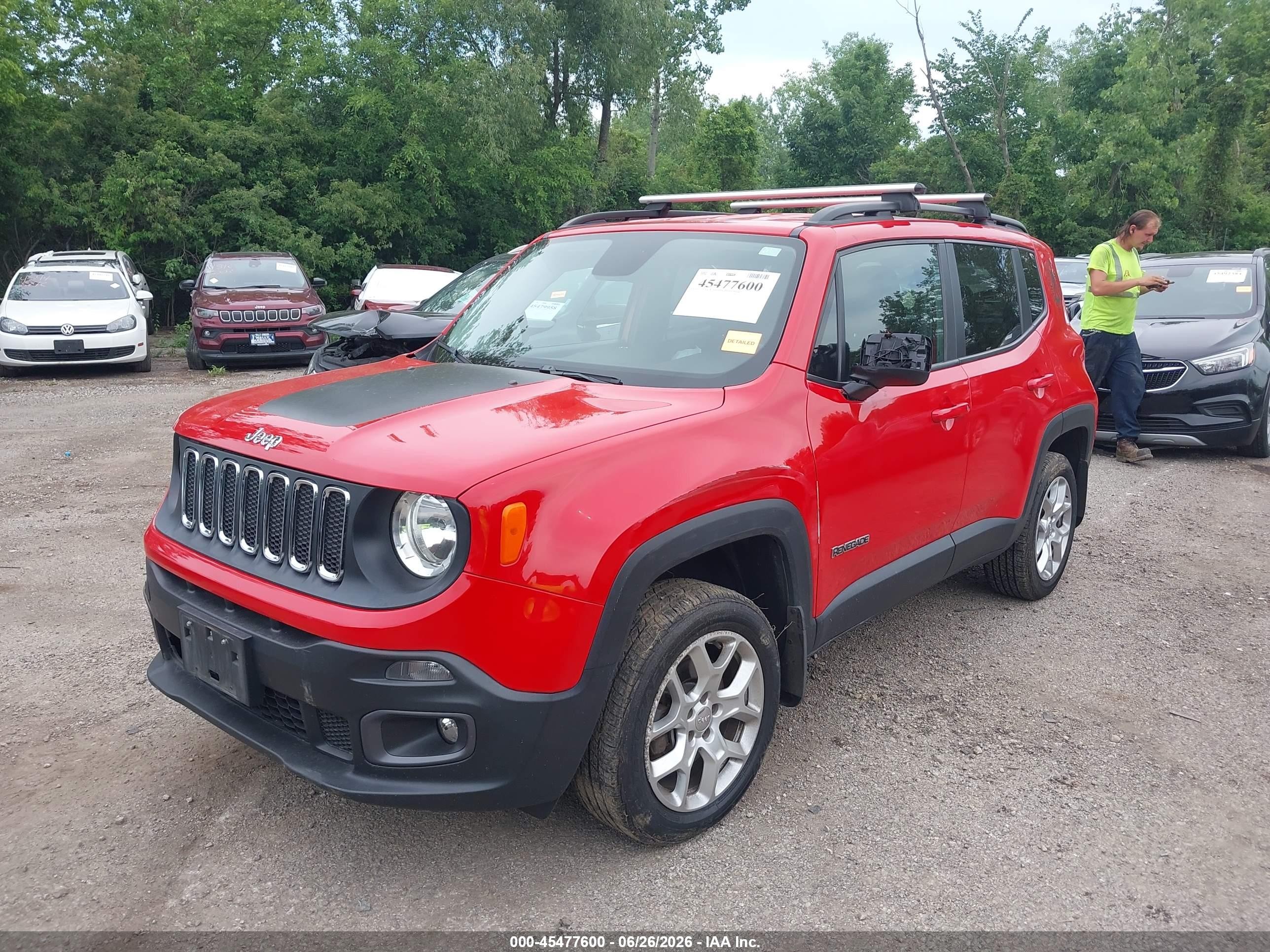 2015 Jeep Renegade Latitude Red vin: ZACCJBBT8FPB41351