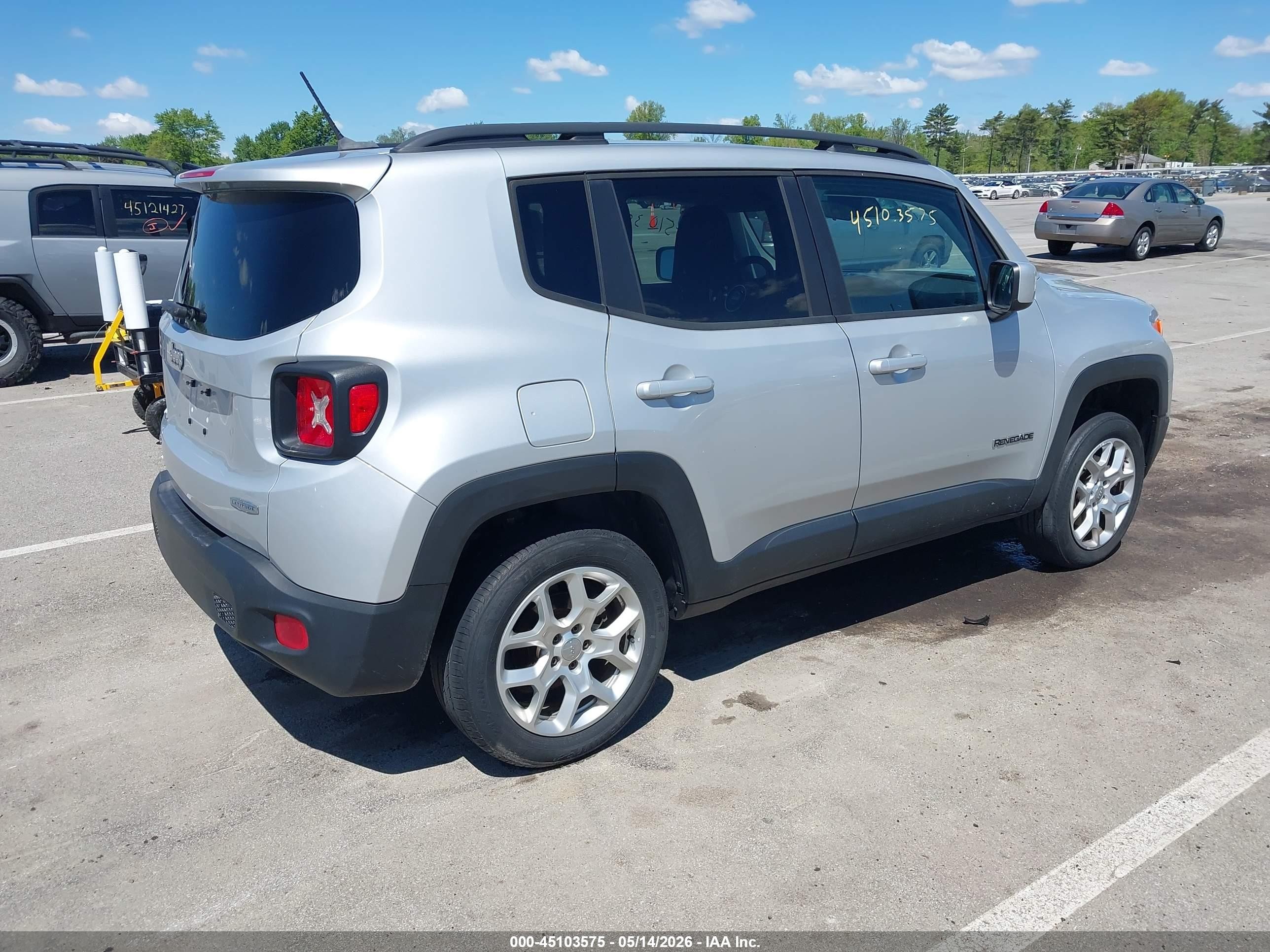 2015 Jeep Renegade Latitude Gray vin: ZACCJBBT8FPB47926