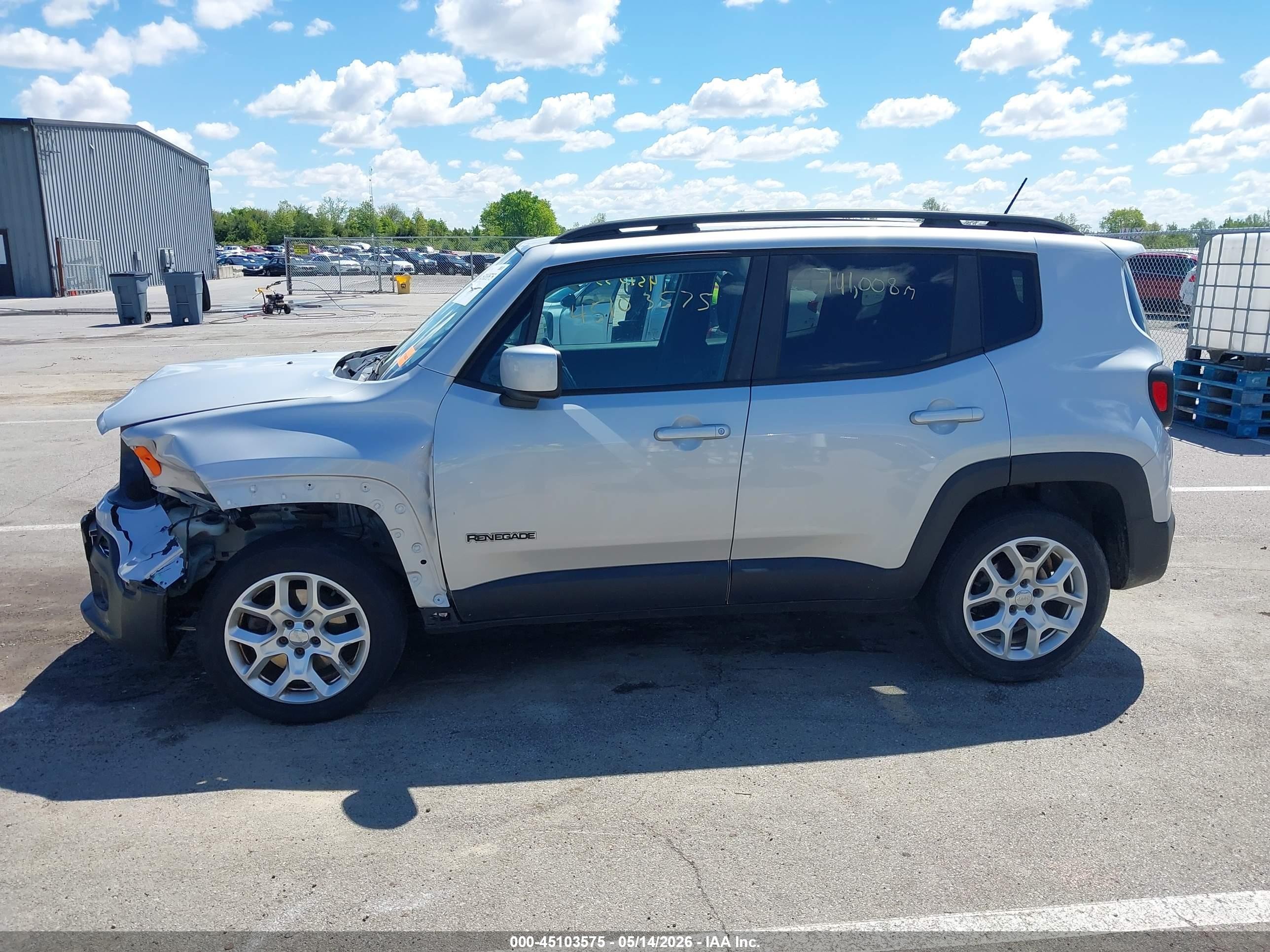 2015 Jeep Renegade Latitude Gray vin: ZACCJBBT8FPB47926