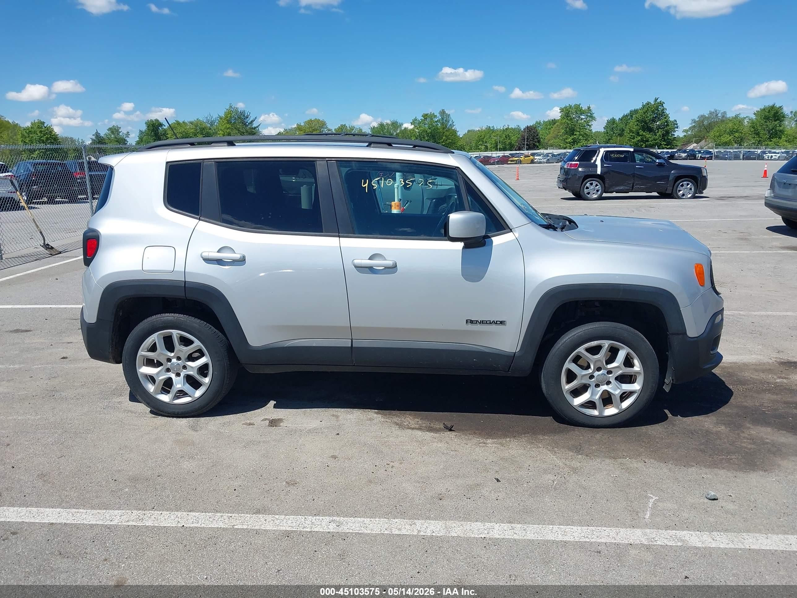 2015 Jeep Renegade Latitude Gray vin: ZACCJBBT8FPB47926