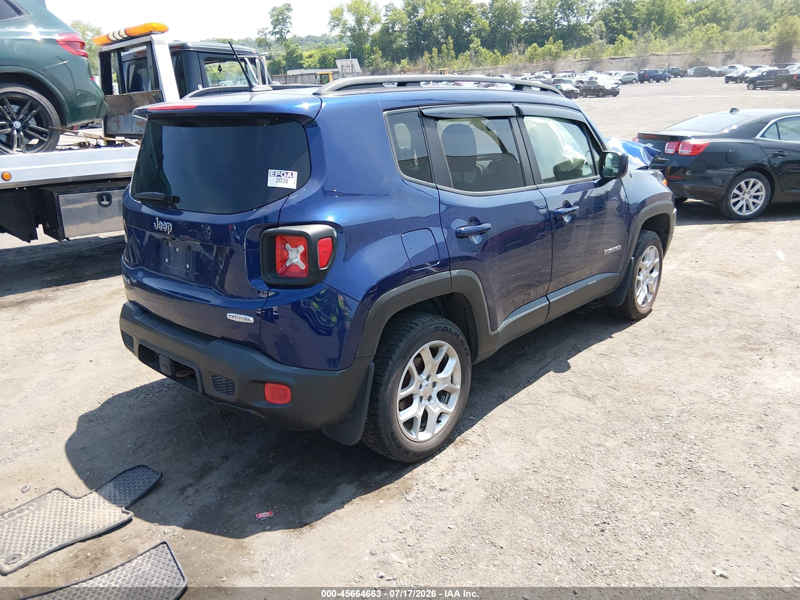 2016 Jeep Renegade Latitude Blue vin: ZACCJBBT8GPE40596
