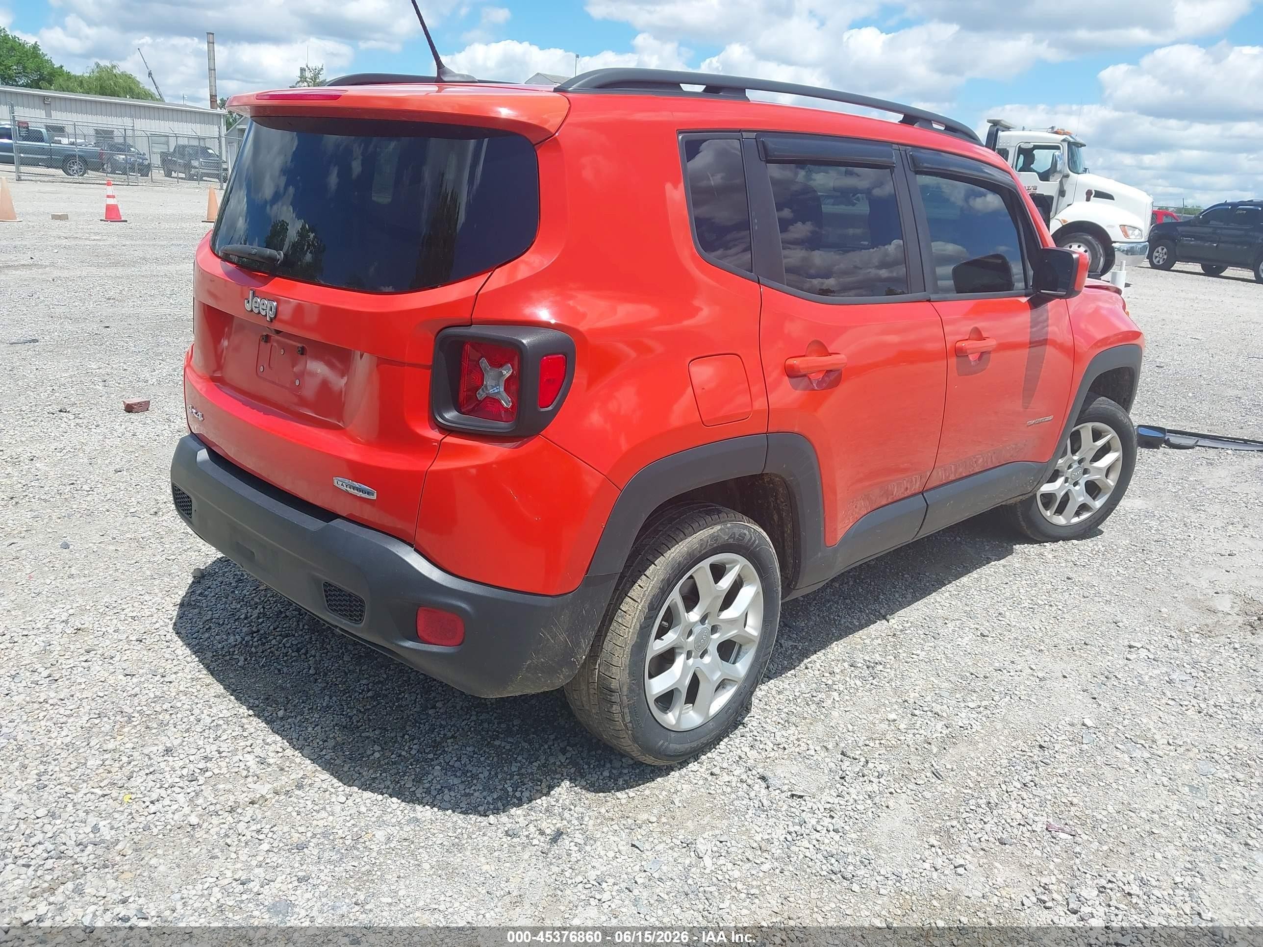 2015 Jeep Renegade Latitude Orange vin: ZACCJBBTXFPB41660