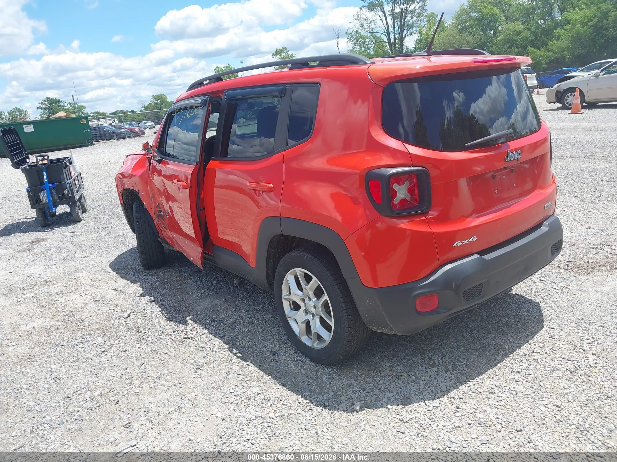 2015 Jeep Renegade Latitude Orange vin: ZACCJBBTXFPB41660