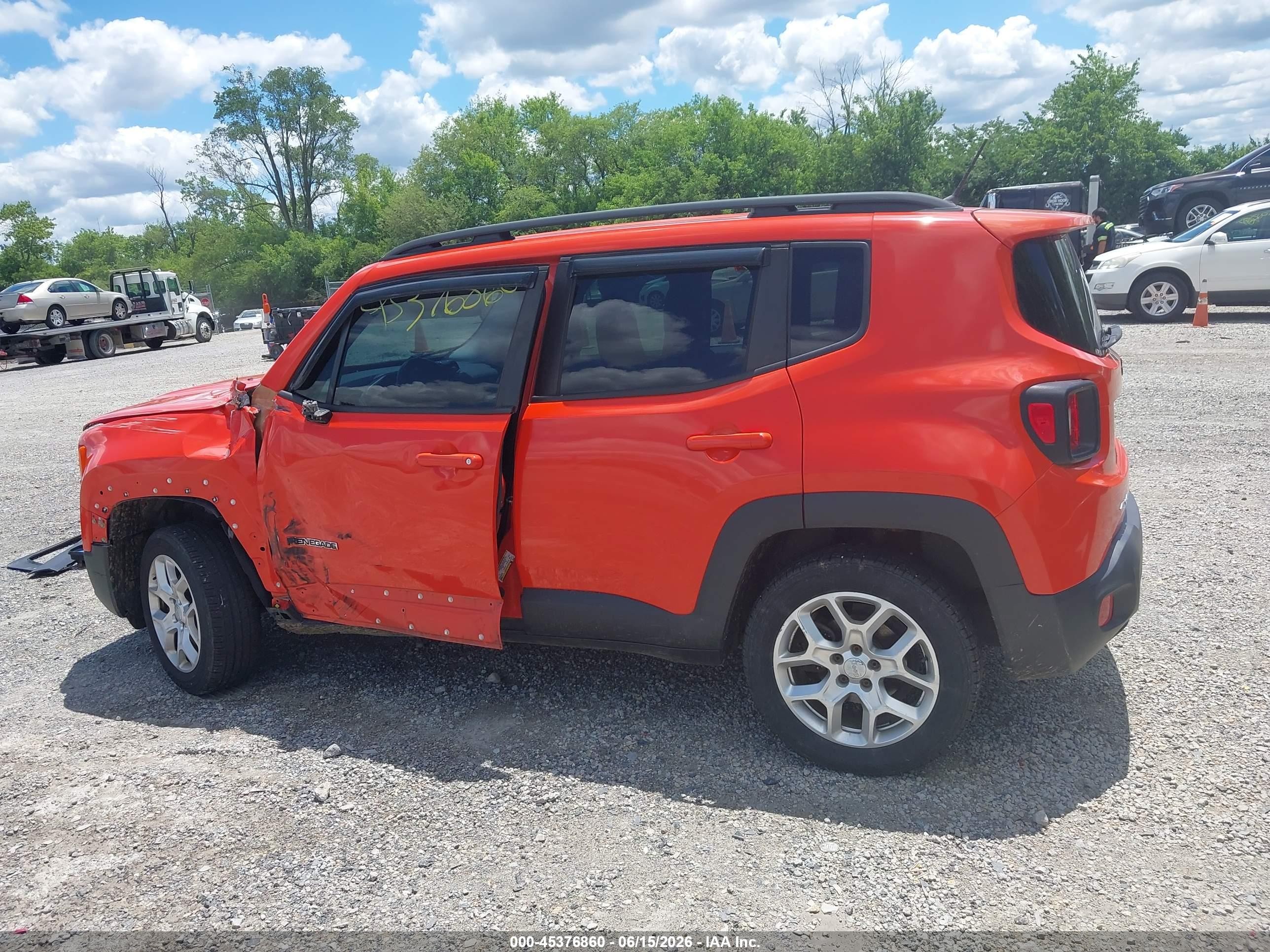 2015 Jeep Renegade Latitude Orange vin: ZACCJBBTXFPB41660
