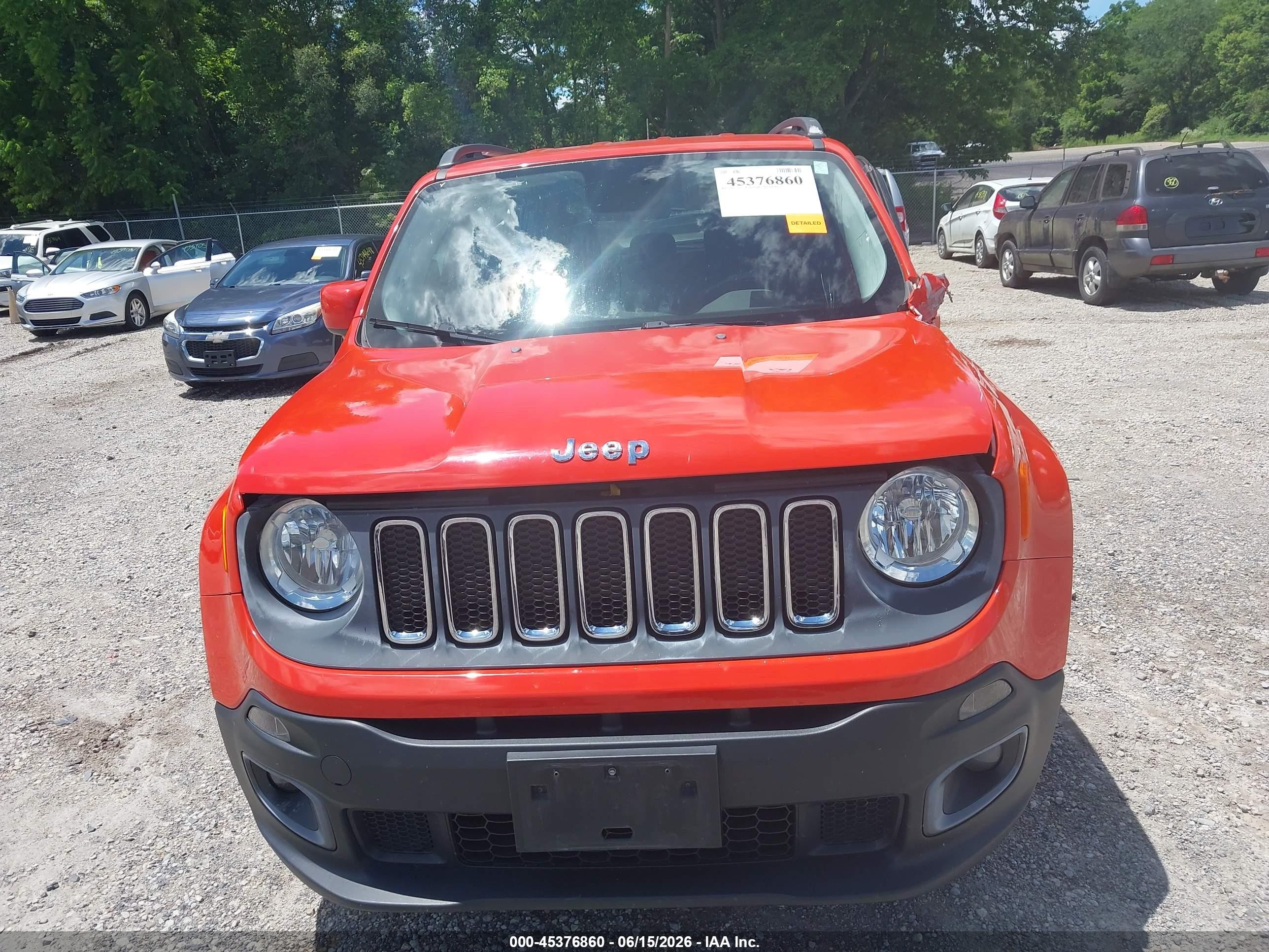 2015 Jeep Renegade Latitude Orange vin: ZACCJBBTXFPB41660