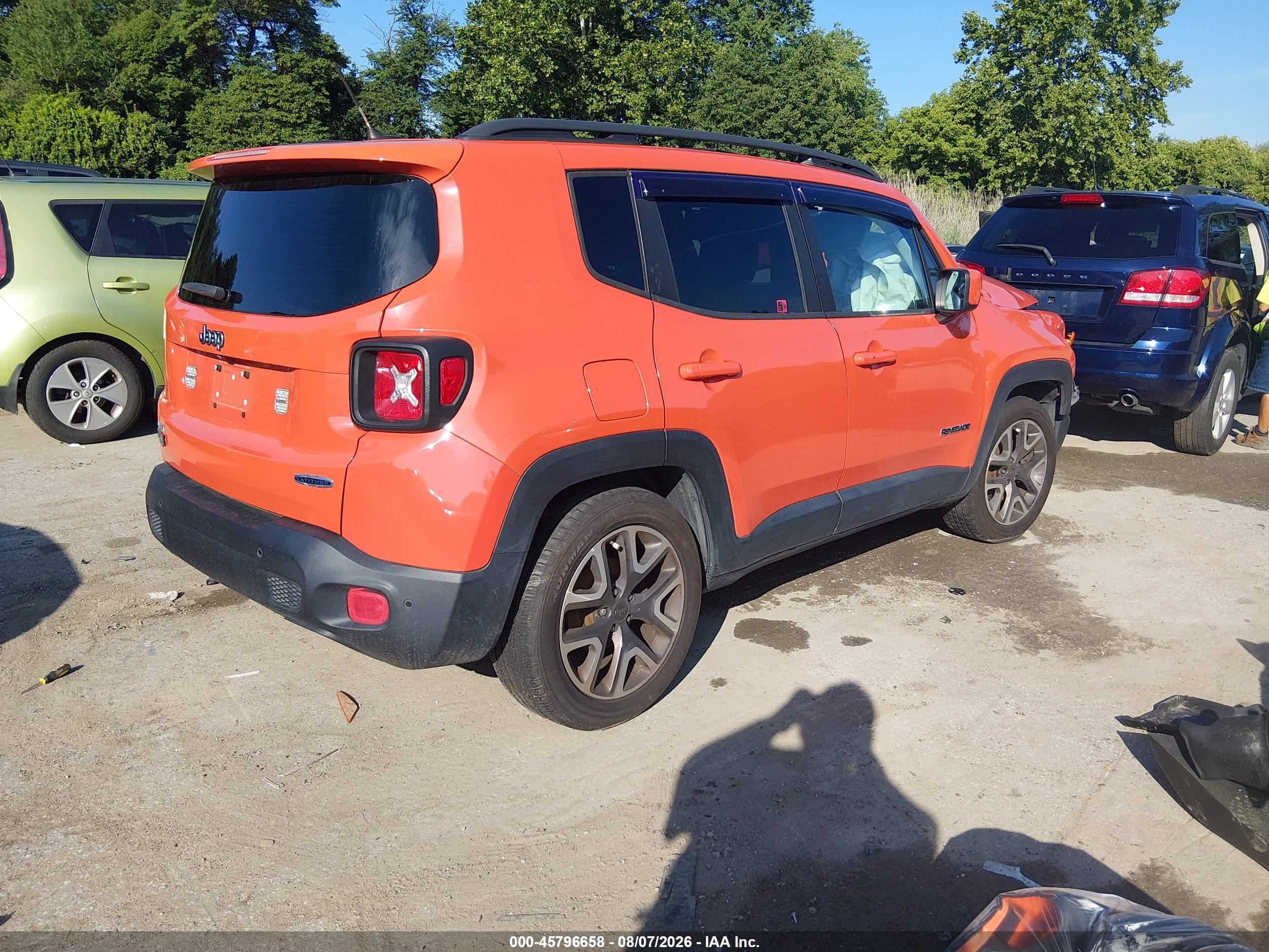 2015 Jeep Renegade Latitude Orange vin: ZACCJBBTXFPC35327