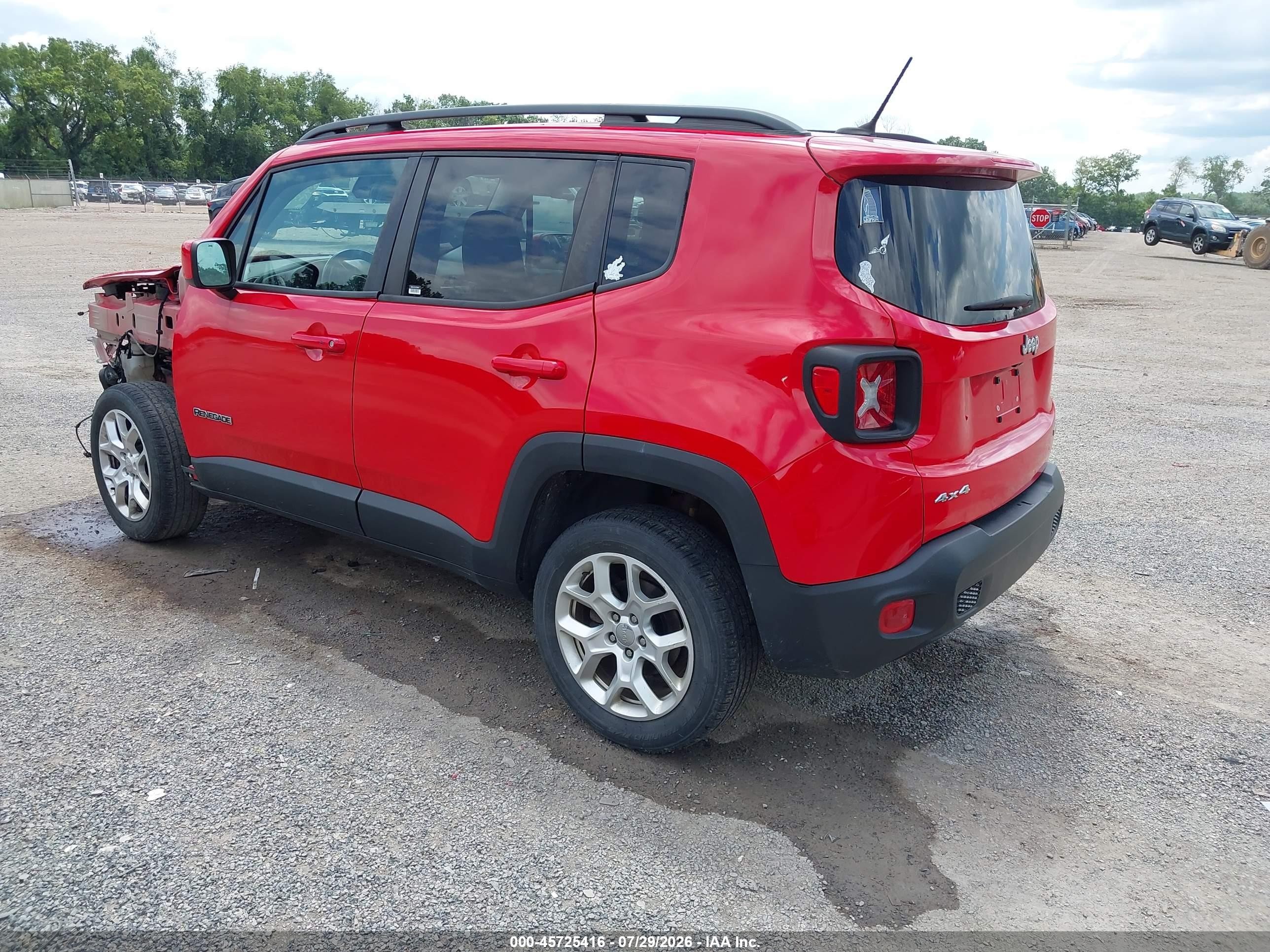 2016 Jeep Renegade Latitude Red vin: ZACCJBBTXGPD59177