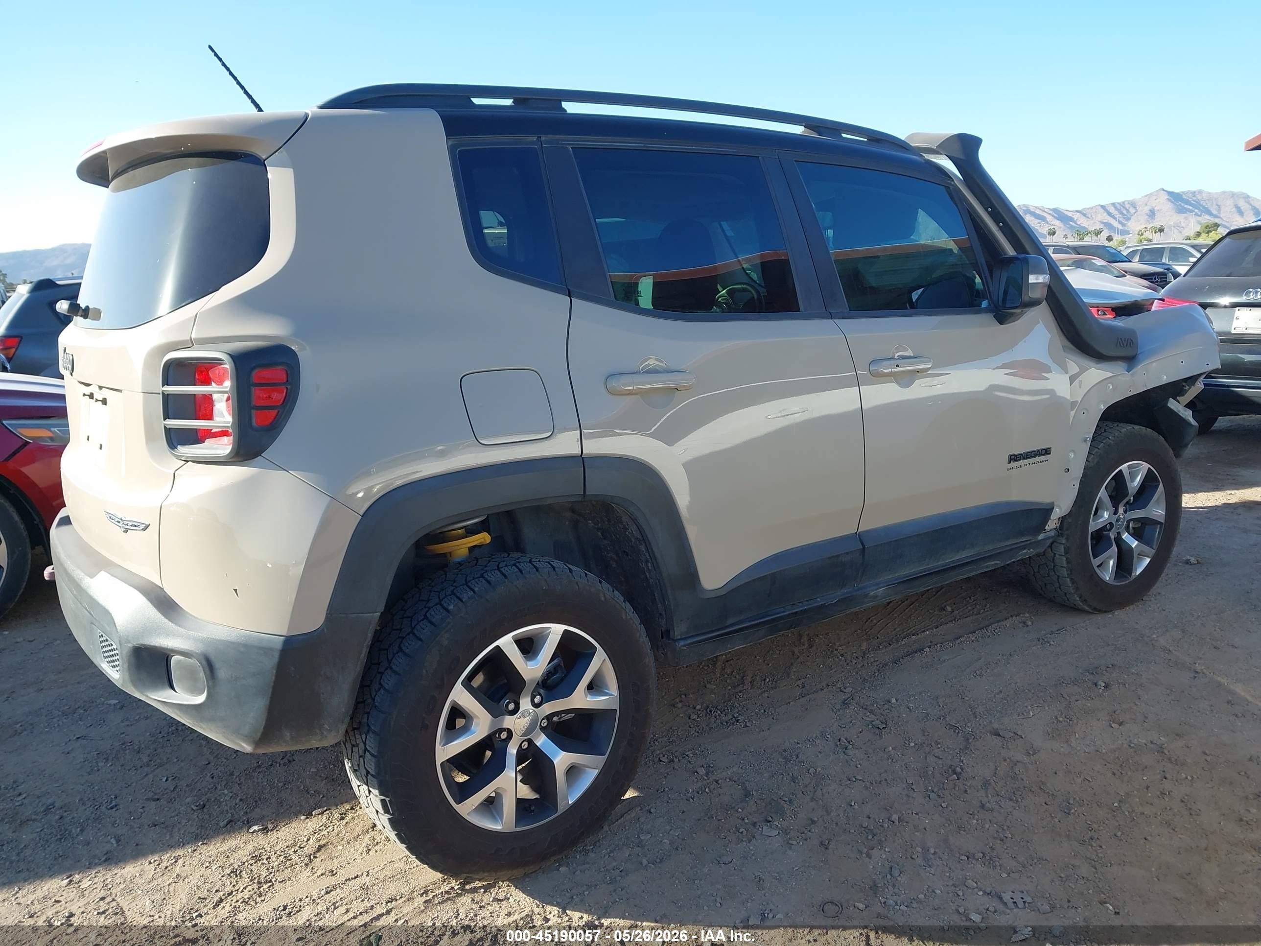 2017 Jeep Renegade Deserthawk 4x4 Желто-коричневый vin: ZACCJBCB2HPE86271