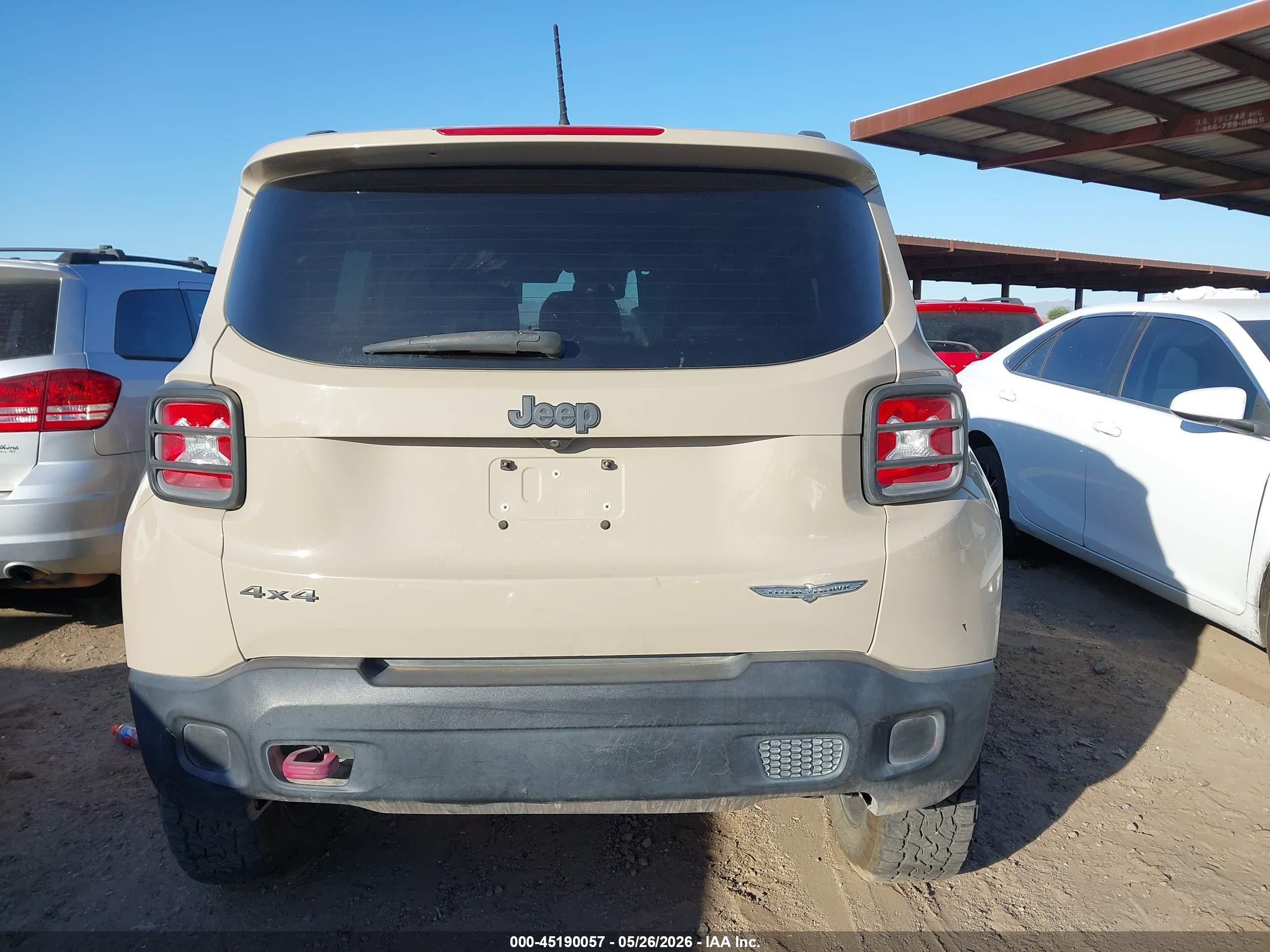 2017 Jeep Renegade Deserthawk 4x4 Желто-коричневый vin: ZACCJBCB2HPE86271