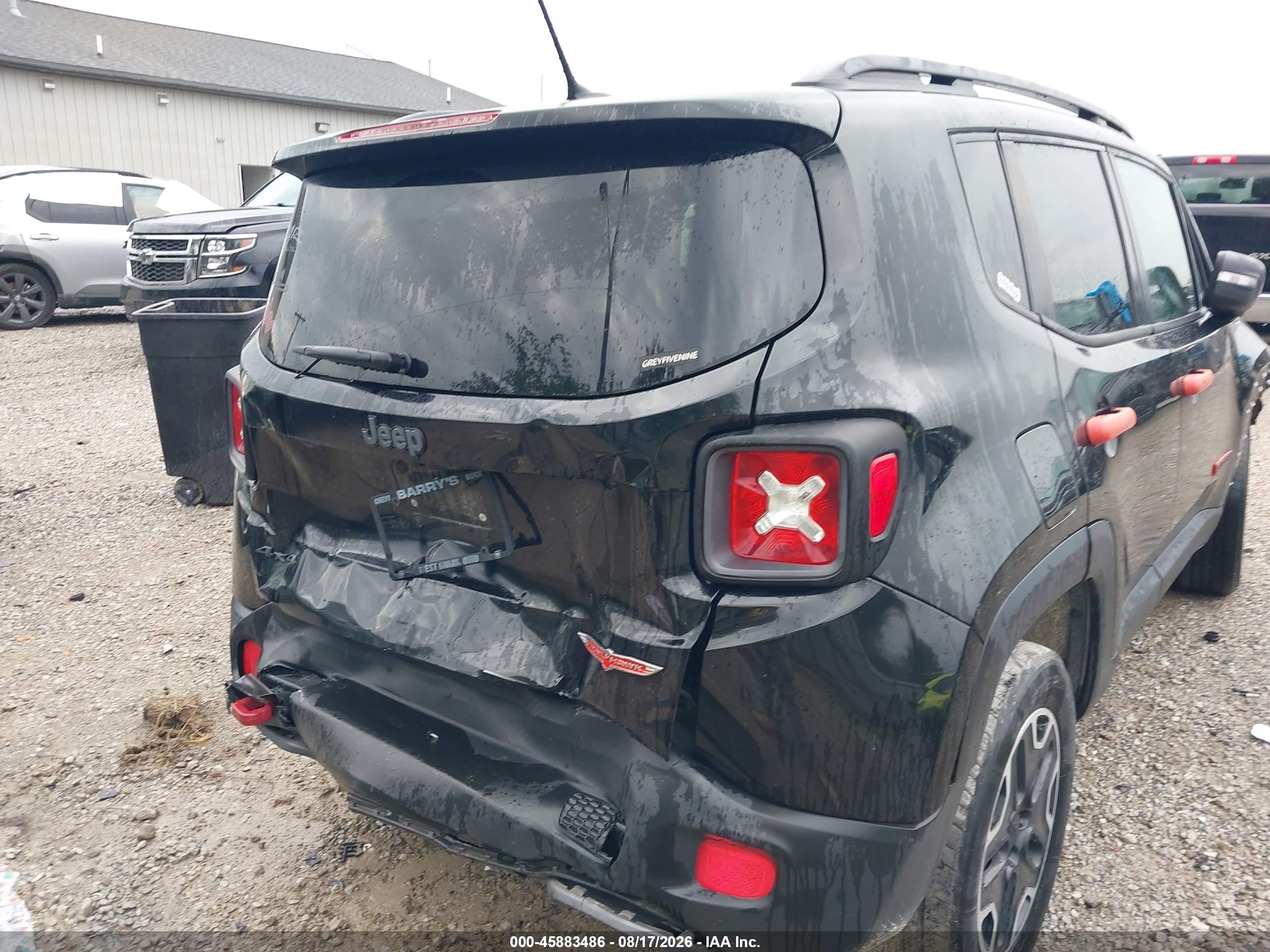 2015 Jeep Renegade Trailhawk Black vin: ZACCJBCT0FPB59679