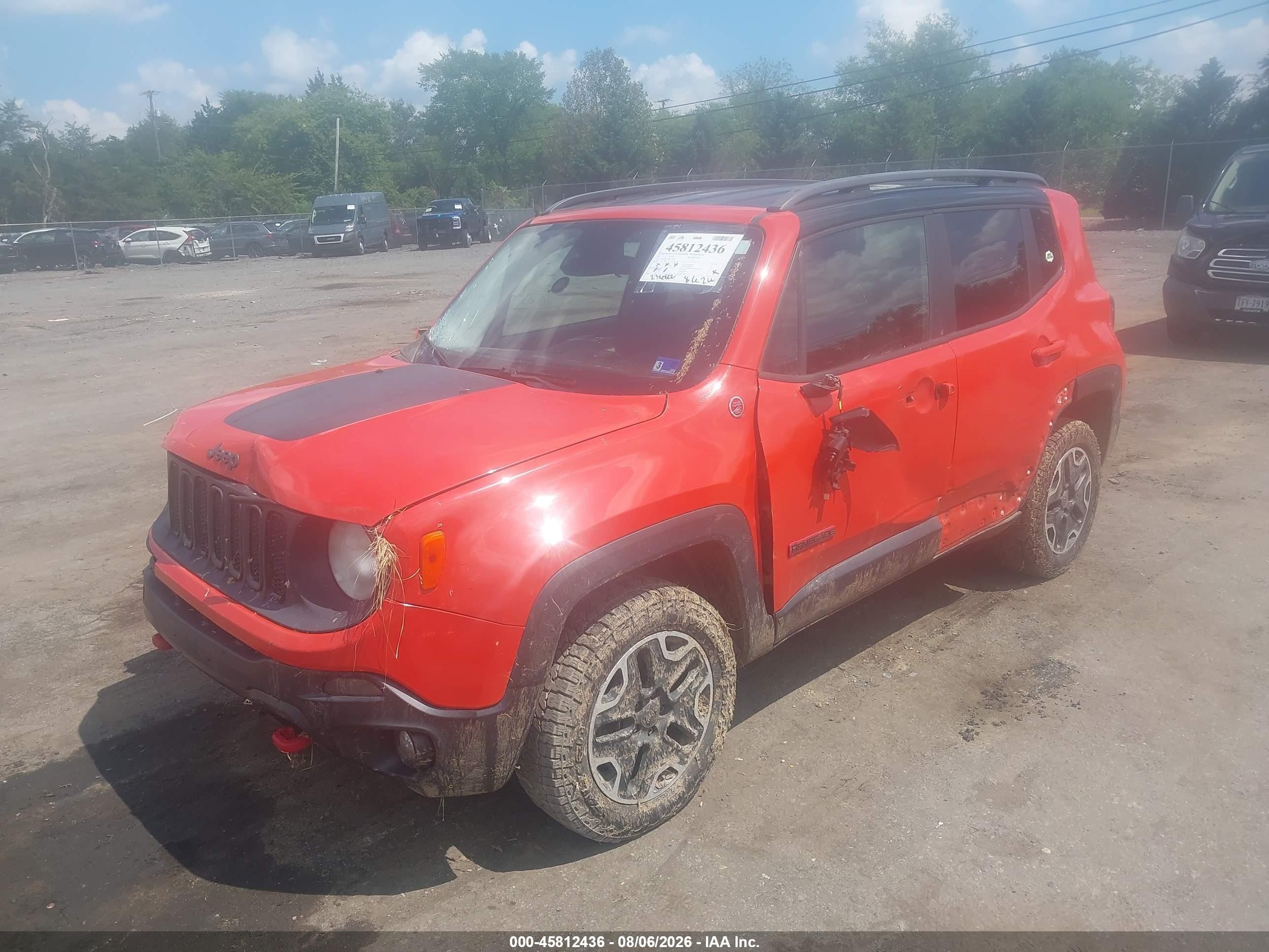 2015 Jeep Renegade Trailhawk Оранжевый vin: ZACCJBCT0FPB74678