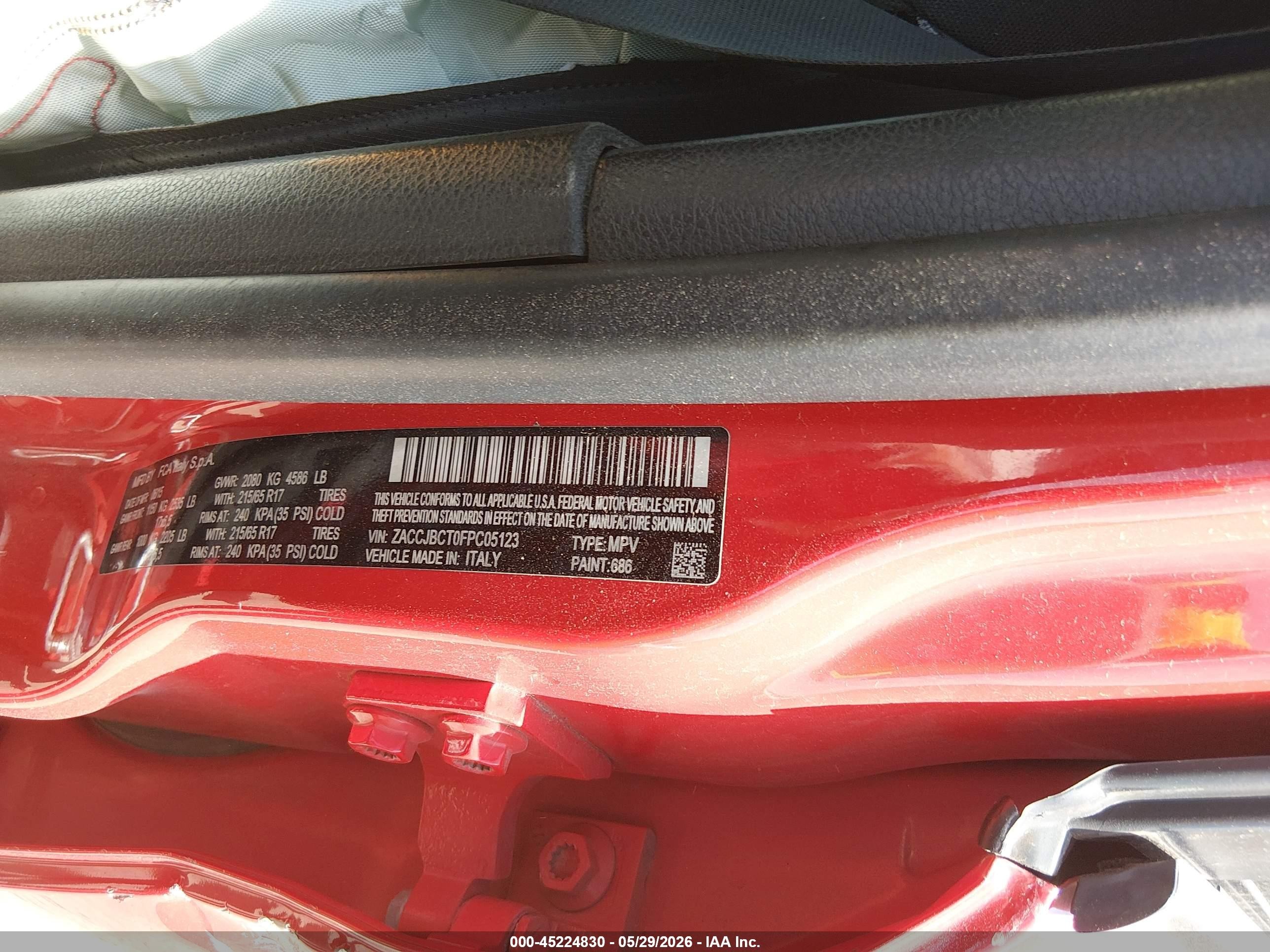 2015 Jeep Renegade Trailhawk Red vin: ZACCJBCT0FPC05123