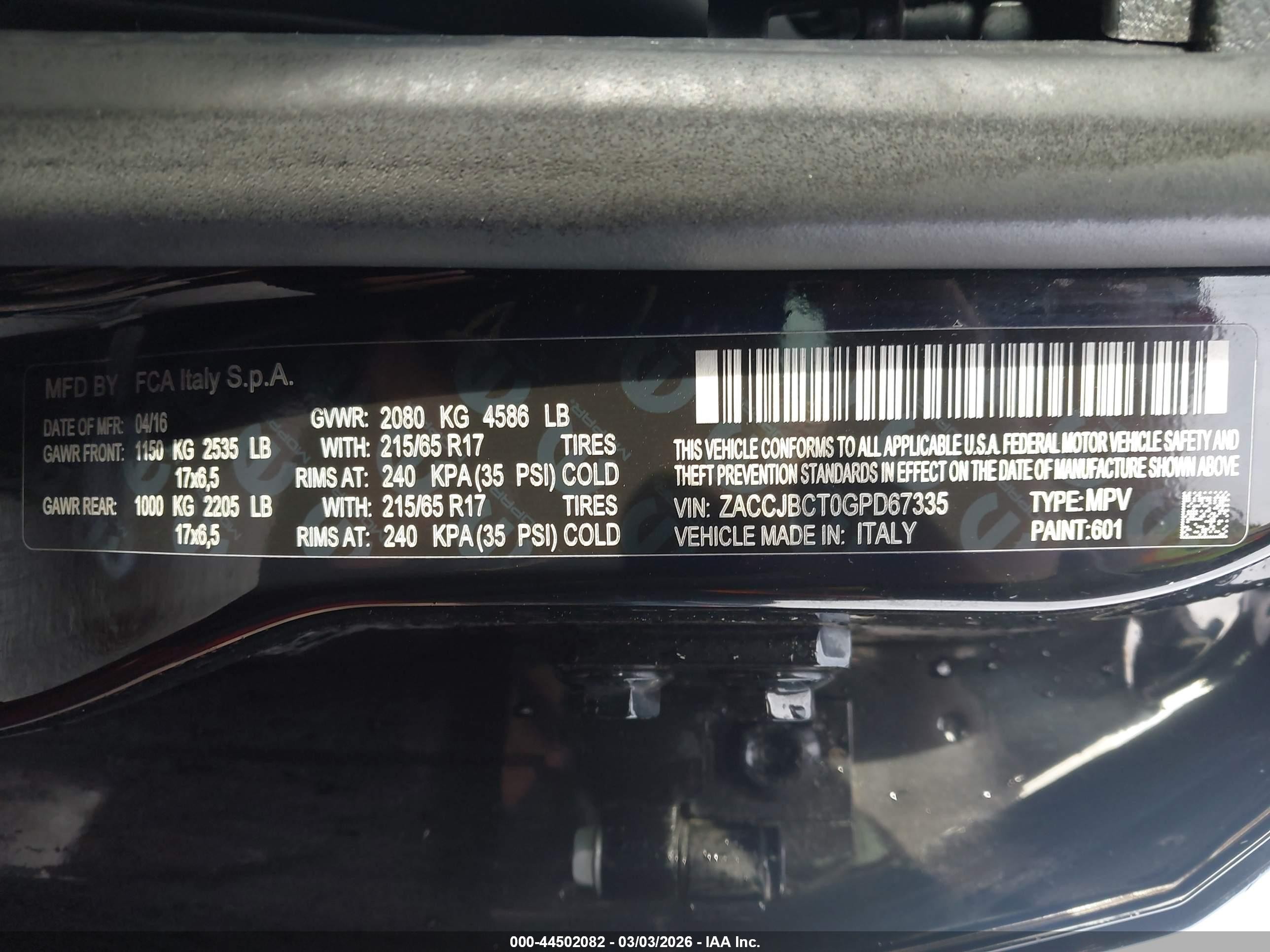 2016 Jeep Renegade Trailhawk Black vin: ZACCJBCT0GPD67335