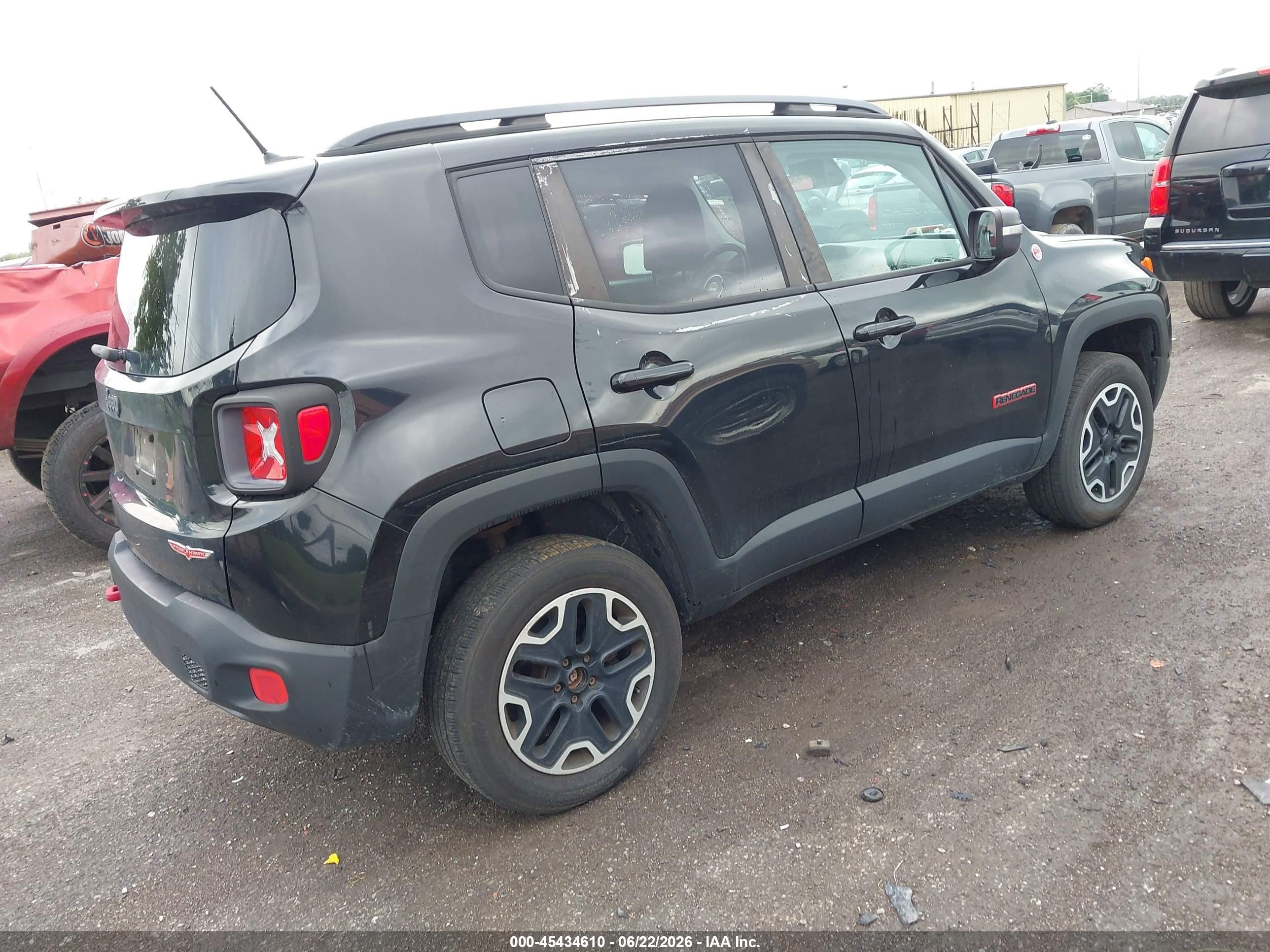 2015 Jeep Renegade Trailhawk Black vin: ZACCJBCT2FPB97641