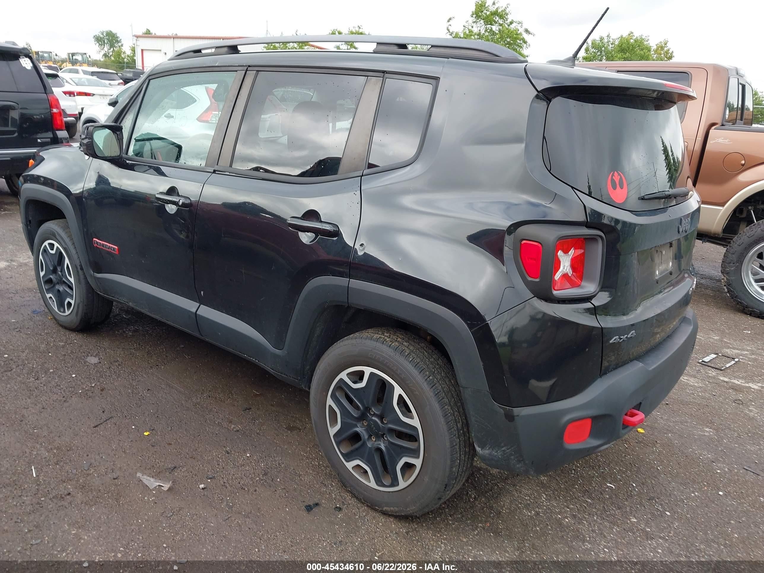 2015 Jeep Renegade Trailhawk Black vin: ZACCJBCT2FPB97641