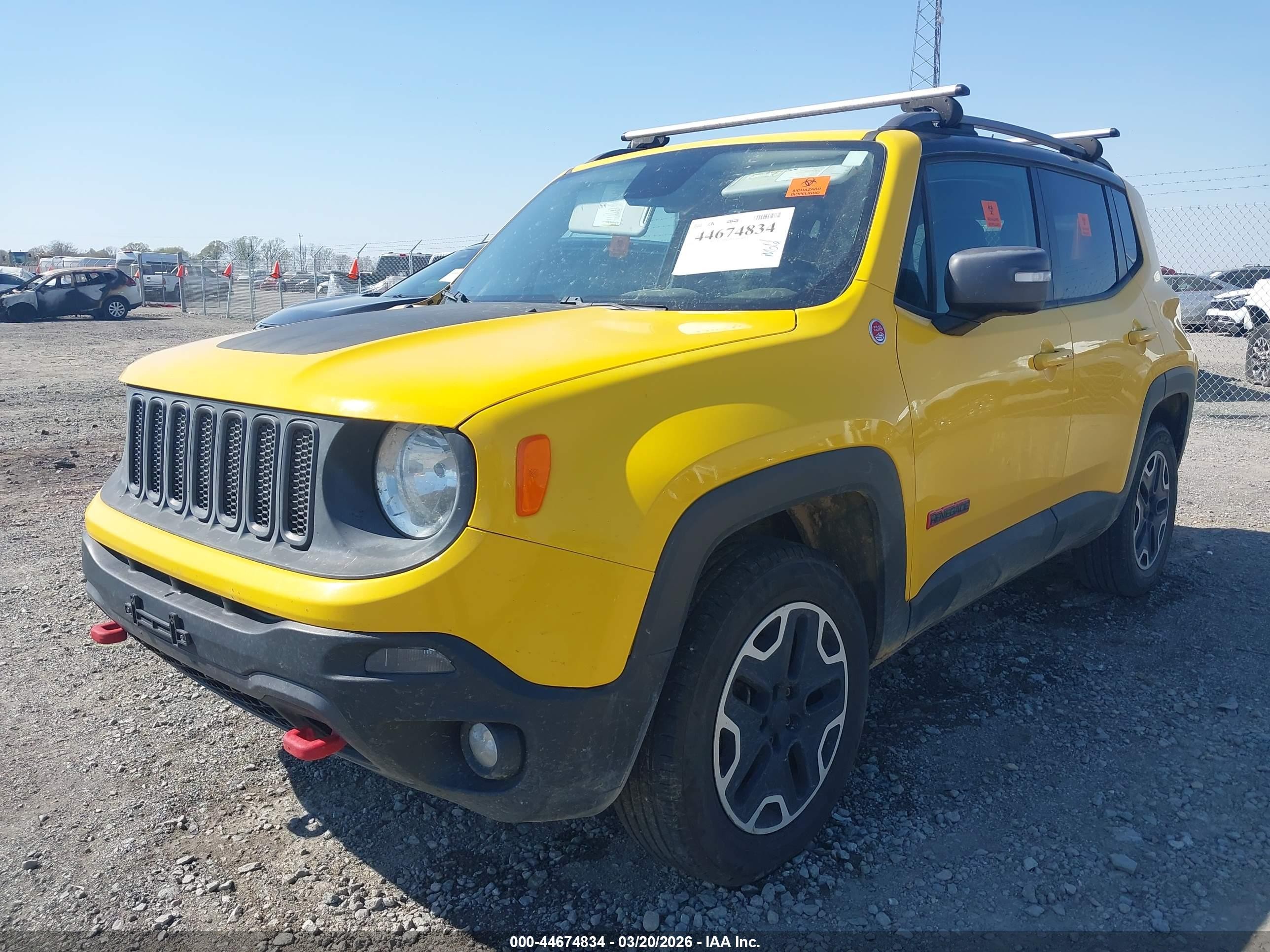 2015 Jeep Renegade Trailhawk Yellow vin: ZACCJBCT3FPC23552