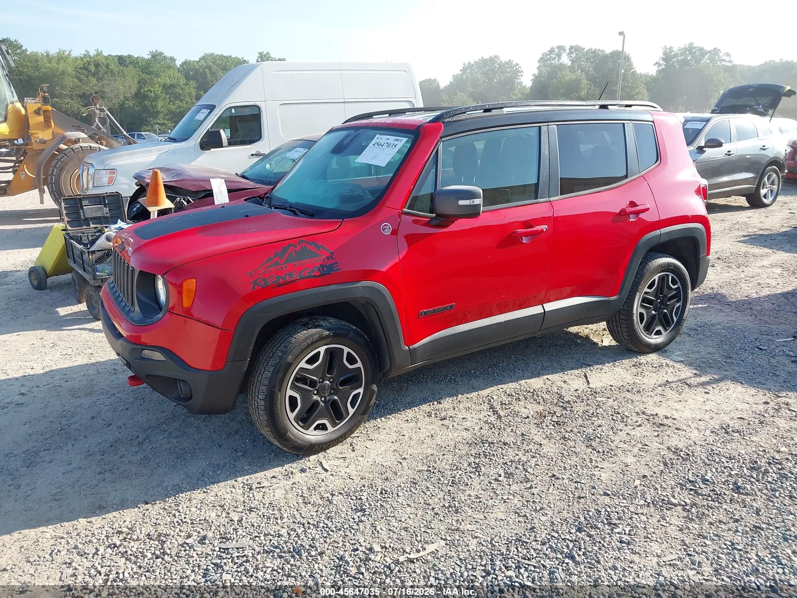 2016 Jeep Renegade Trailhawk Red vin: ZACCJBCT3GPD66440