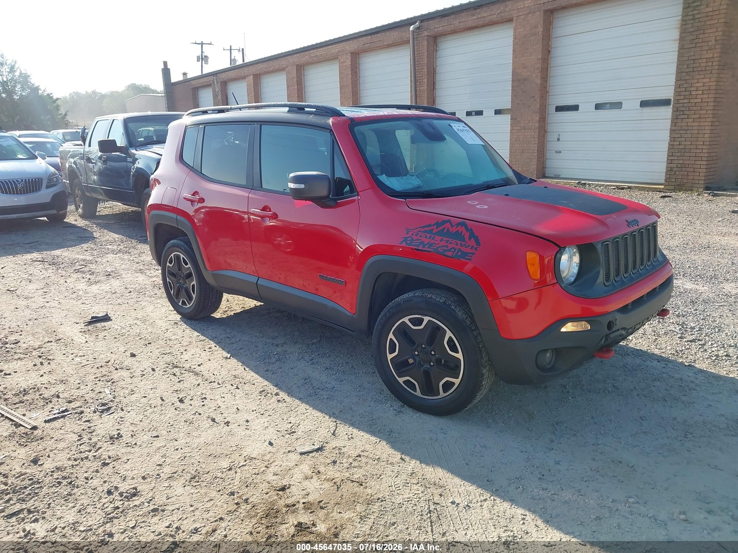 2016 Jeep Renegade Trailhawk Красный vin: ZACCJBCT3GPD66440