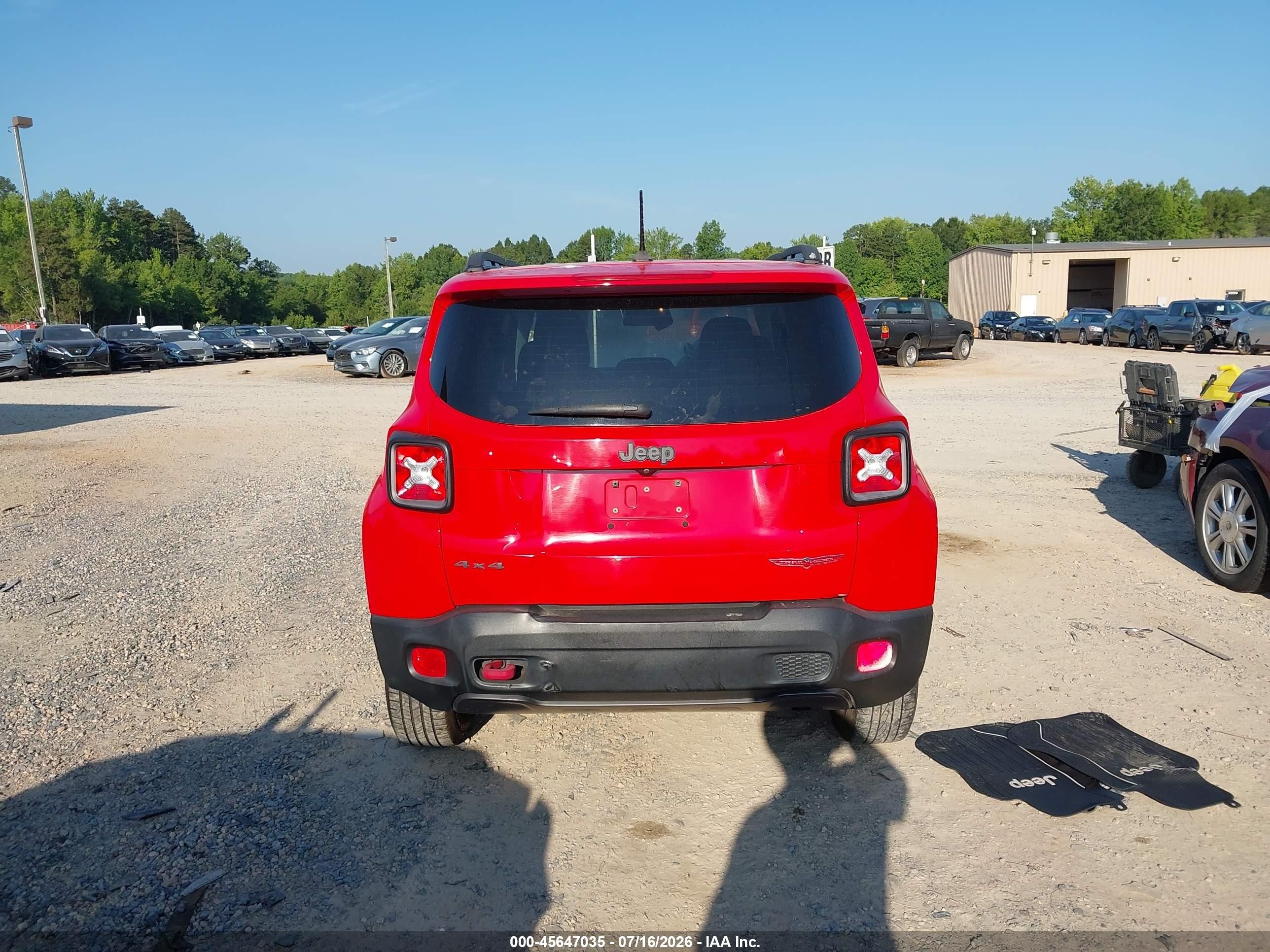 2016 Jeep Renegade Trailhawk Red vin: ZACCJBCT3GPD66440