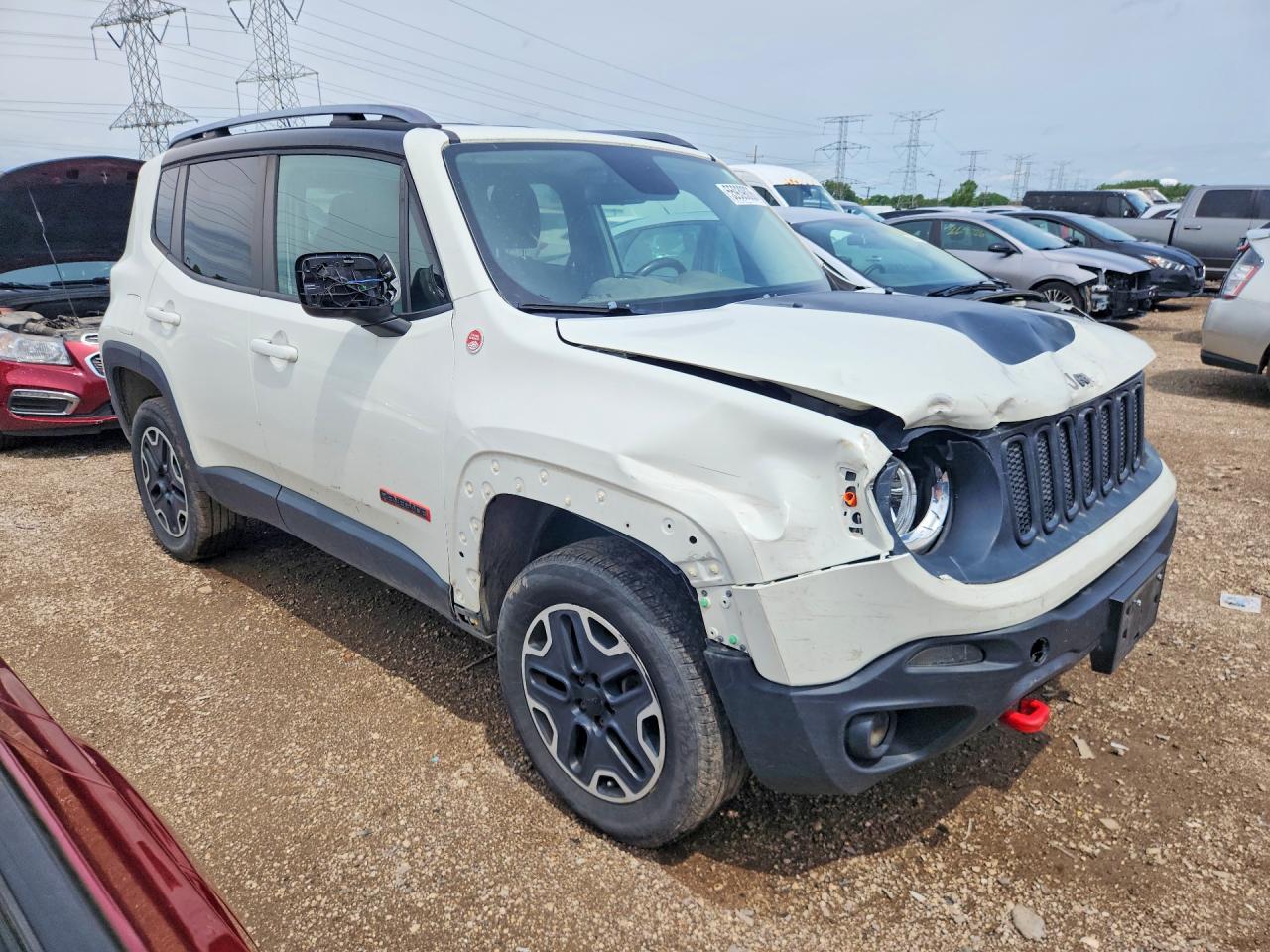 2015 Jeep Renegade Trailhawk White vin: ZACCJBCT4FPB28207
