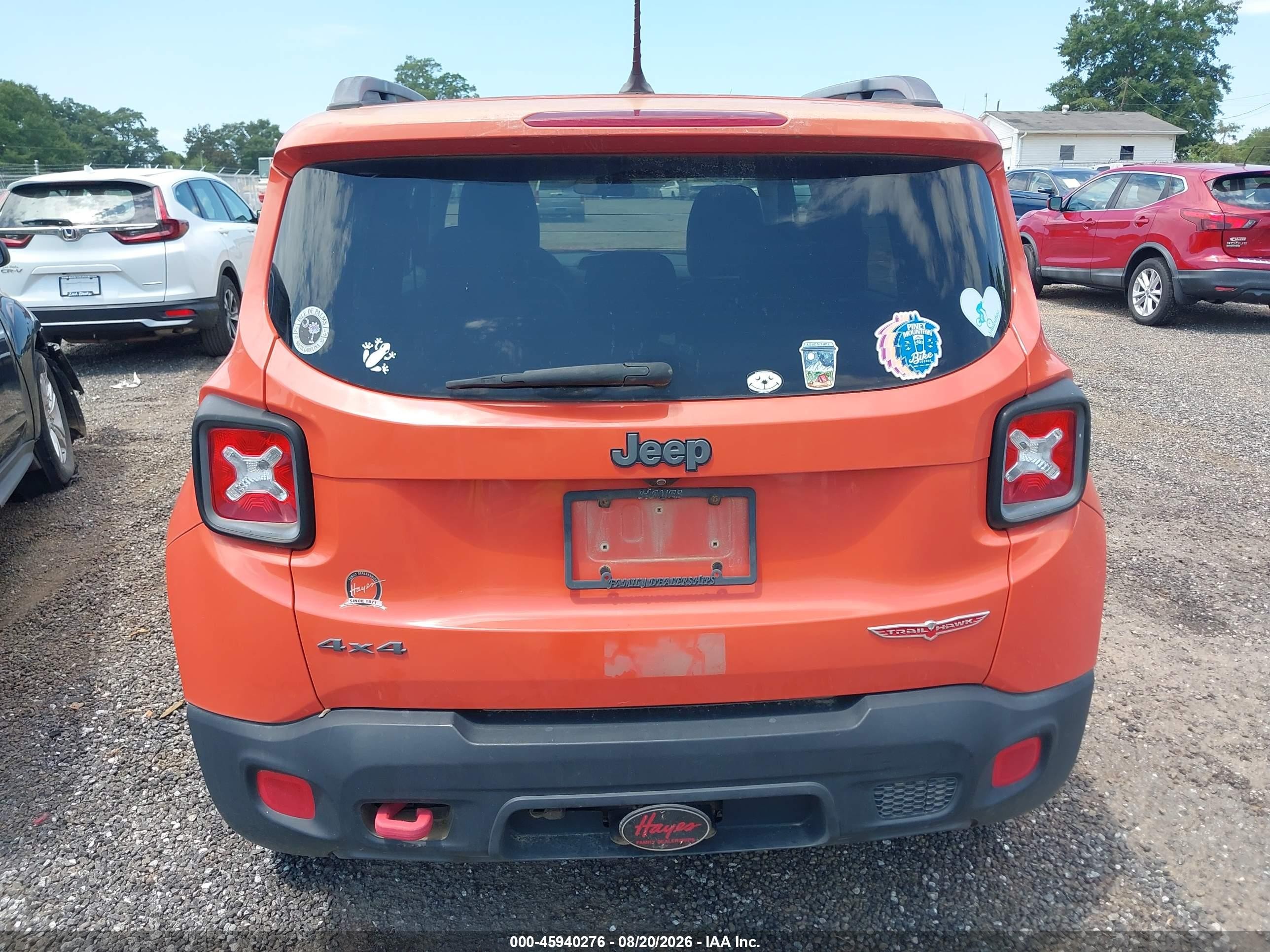 2015 Jeep Renegade Trailhawk Orange vin: ZACCJBCT4FPC25388