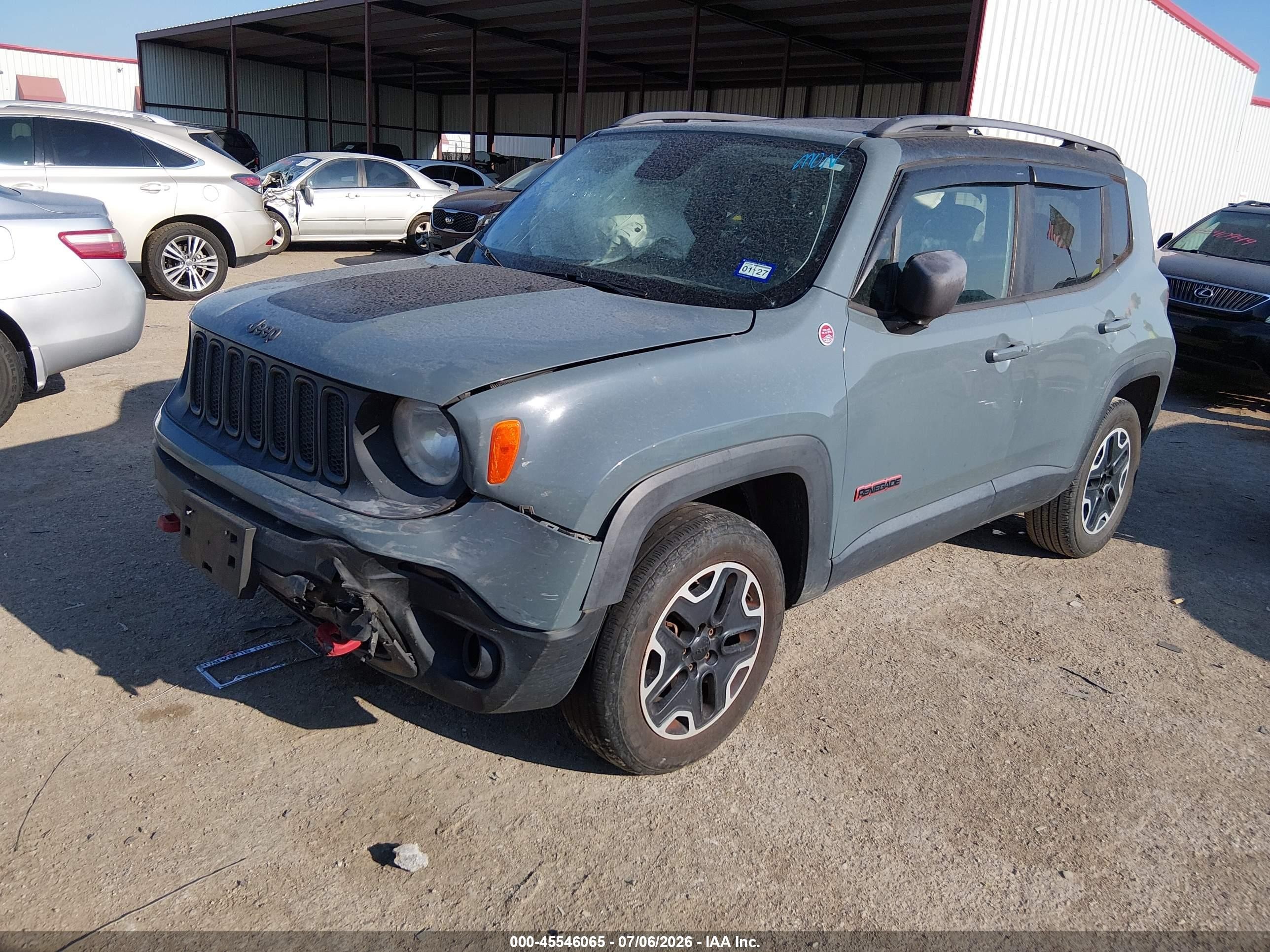 2015 Jeep Renegade Trailhawk Light Blue vin: ZACCJBCT6FPB77182