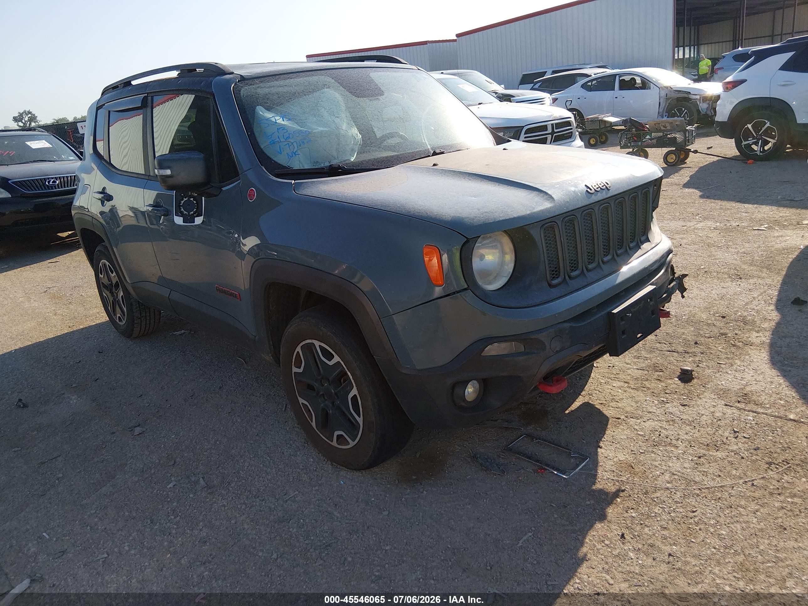 2015 Jeep Renegade Trailhawk Light Blue vin: ZACCJBCT6FPB77182