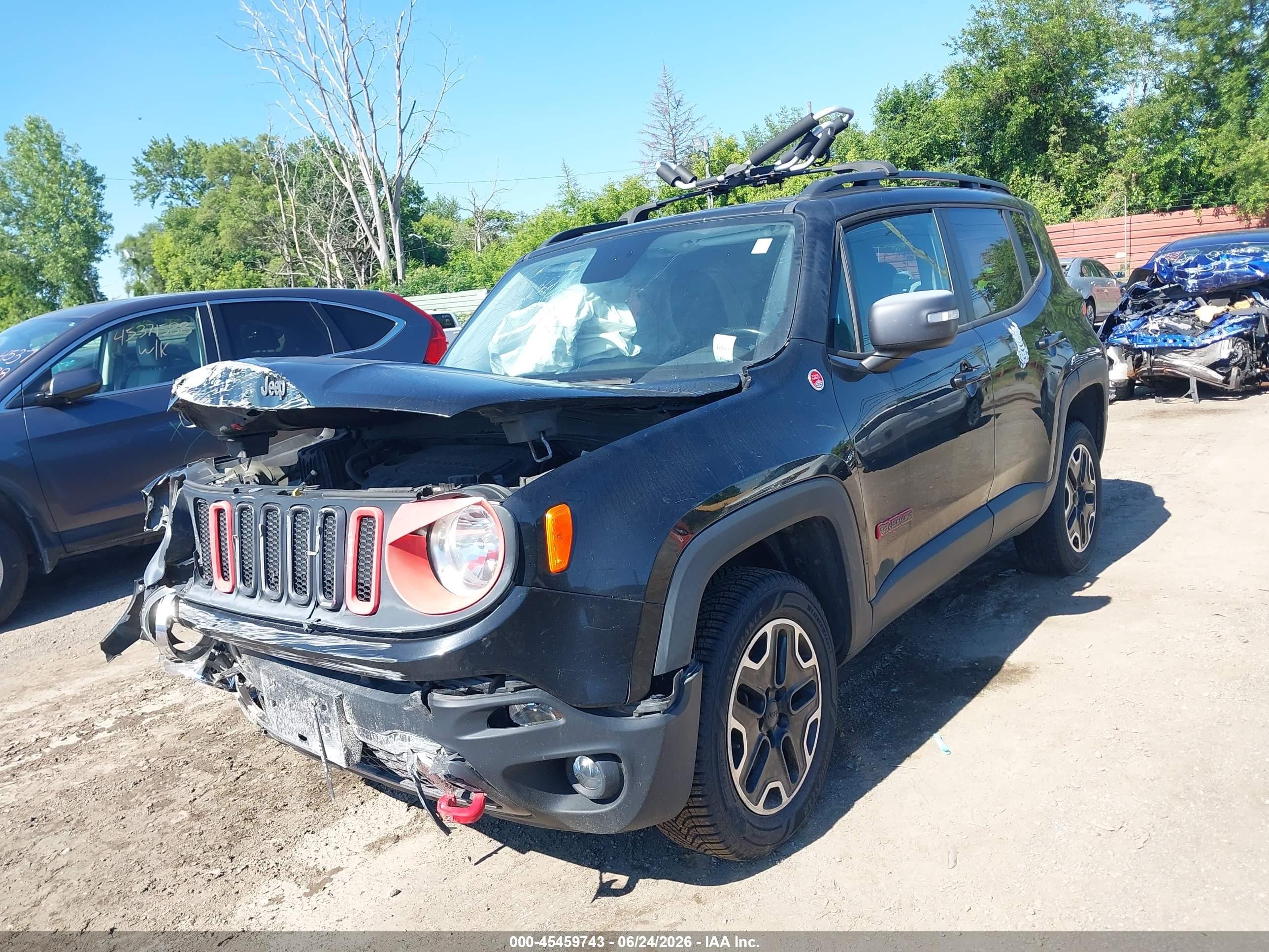 2016 Jeep Renegade Trailhawk Black vin: ZACCJBCT7GPD23073