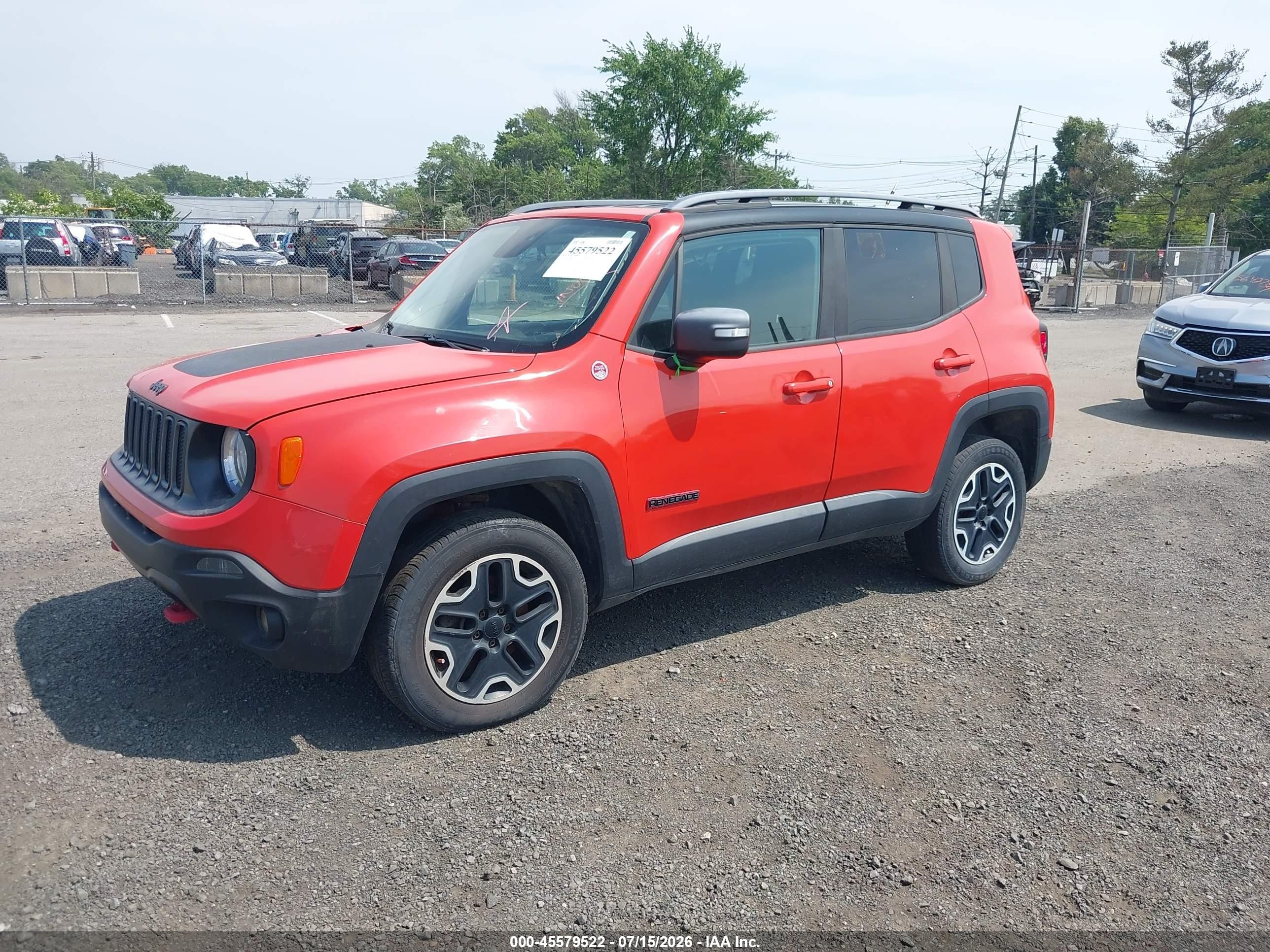 2015 Jeep Renegade Trailhawk Orange vin: ZACCJBCTXFPB45822