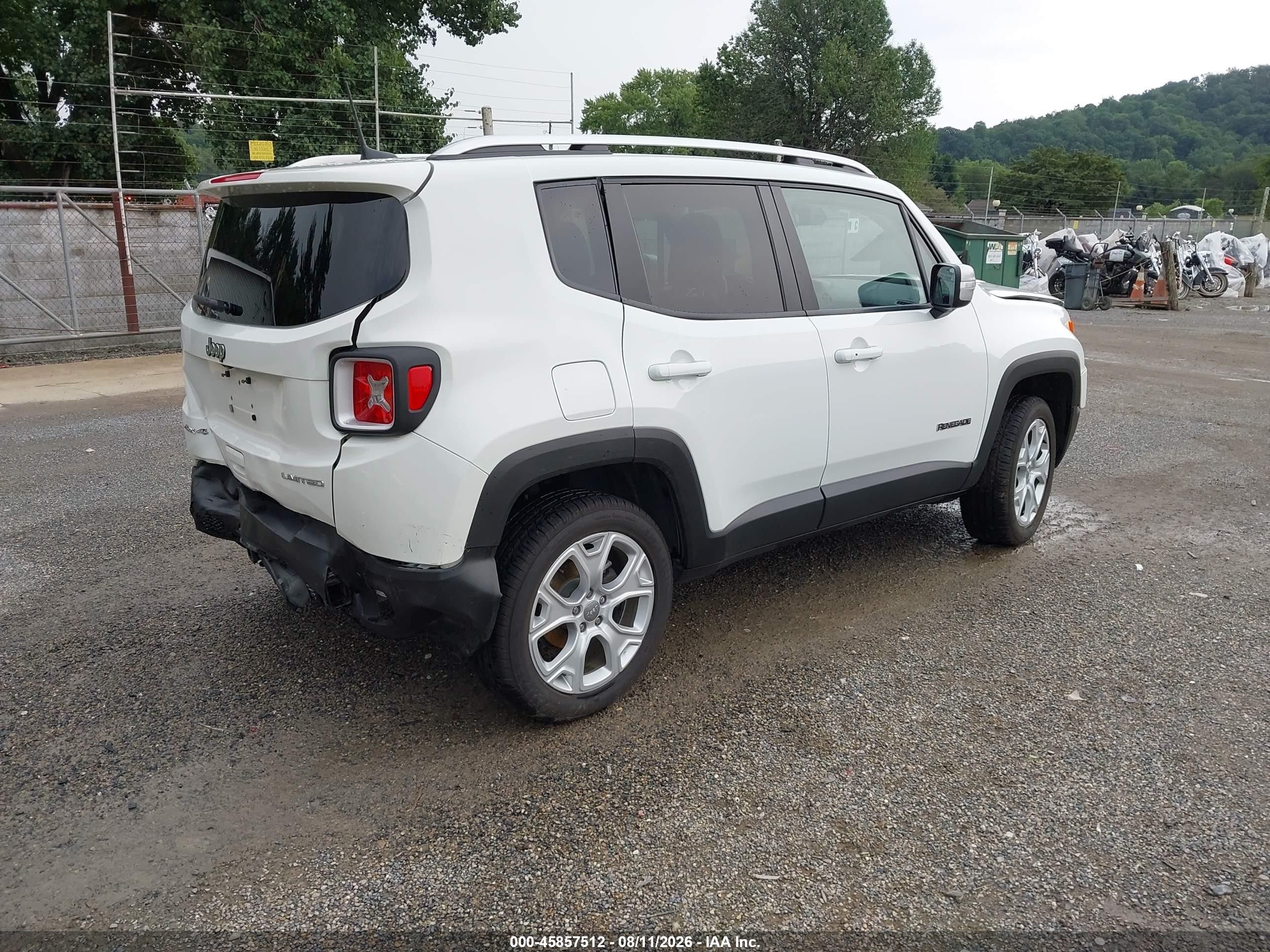 2018 Jeep Renegade Limited 4x4 Белый vin: ZACCJBDB7JPH81662