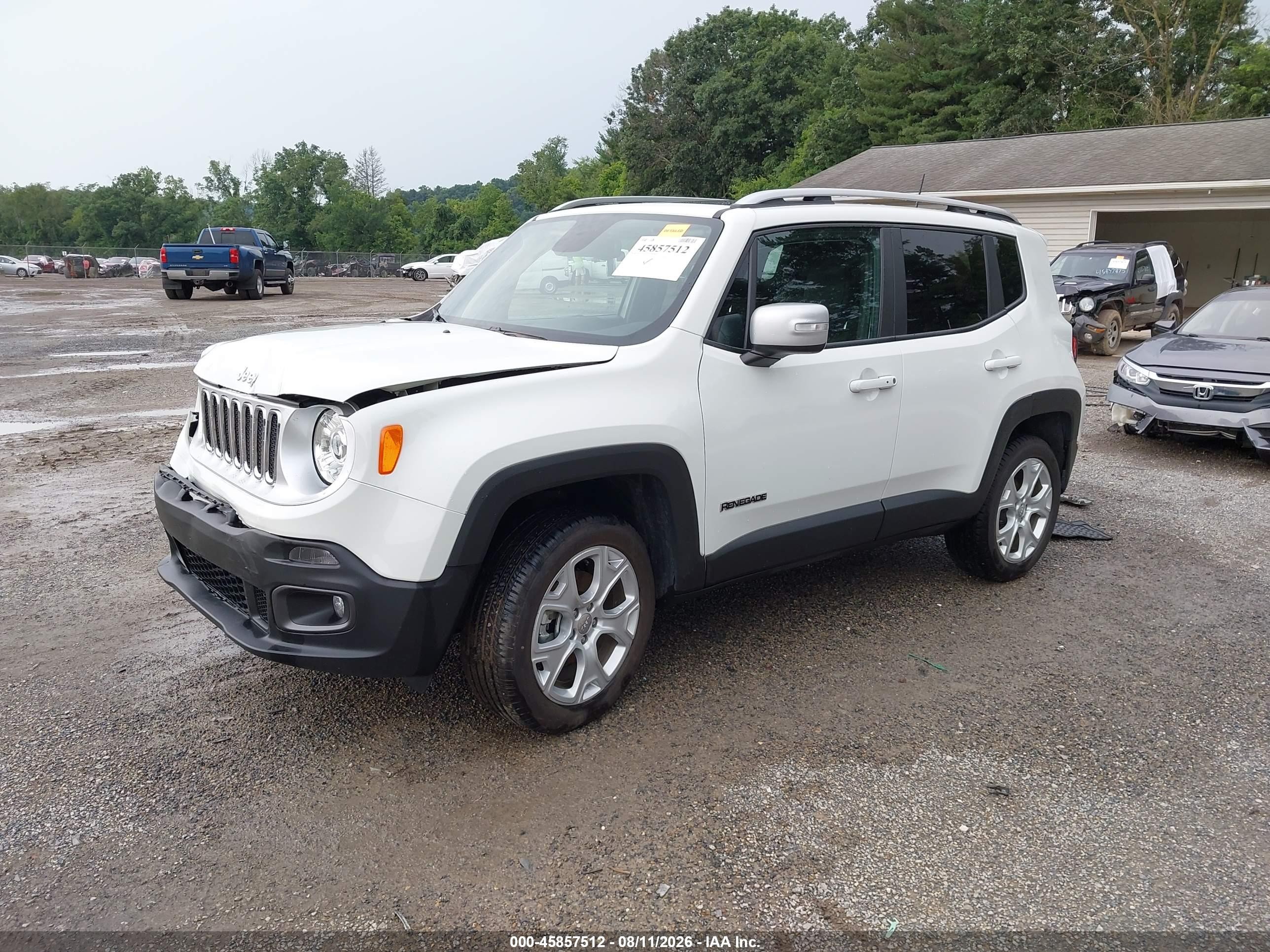 2018 Jeep Renegade Limited 4x4 Белый vin: ZACCJBDB7JPH81662