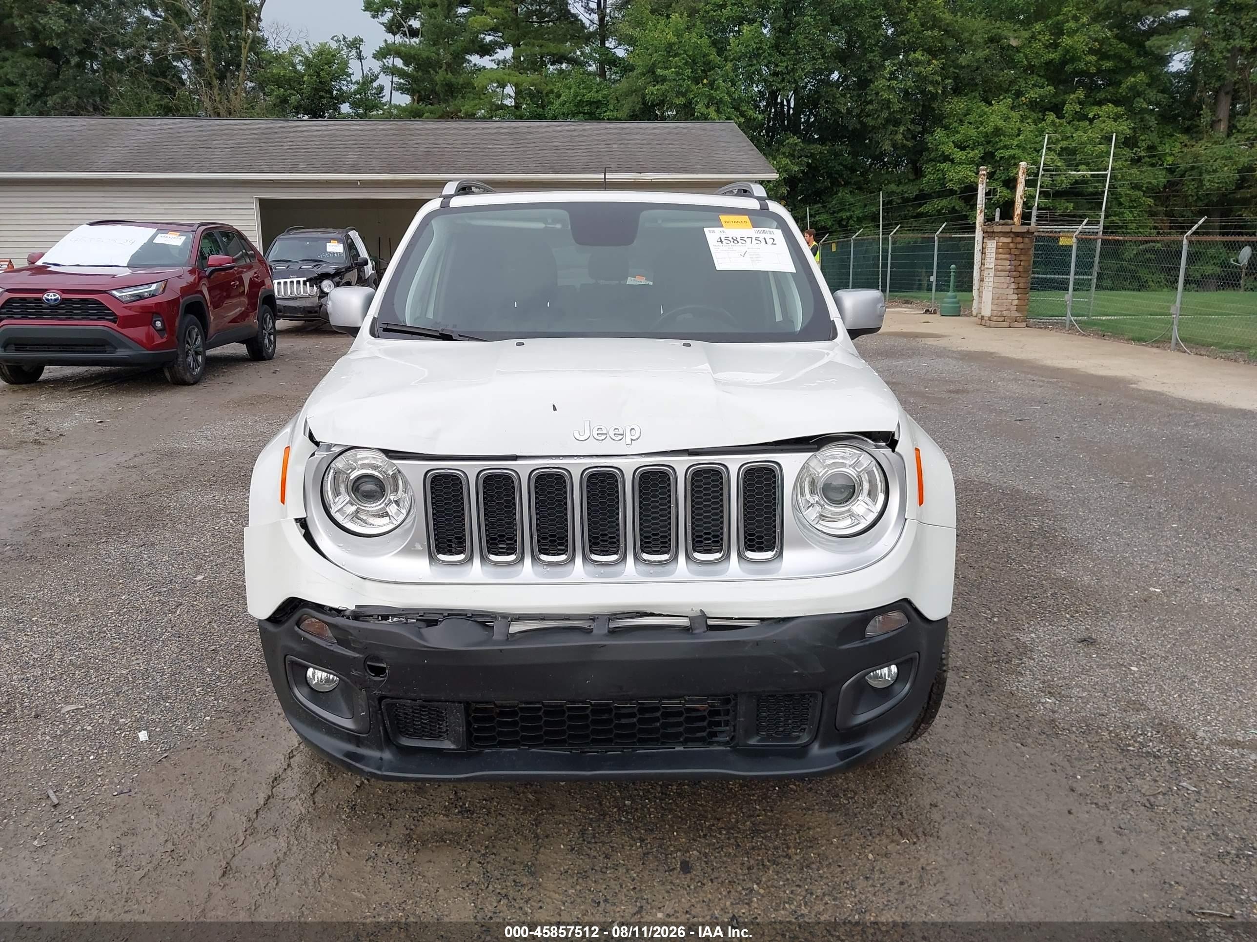 2018 Jeep Renegade Limited 4x4 Белый vin: ZACCJBDB7JPH81662
