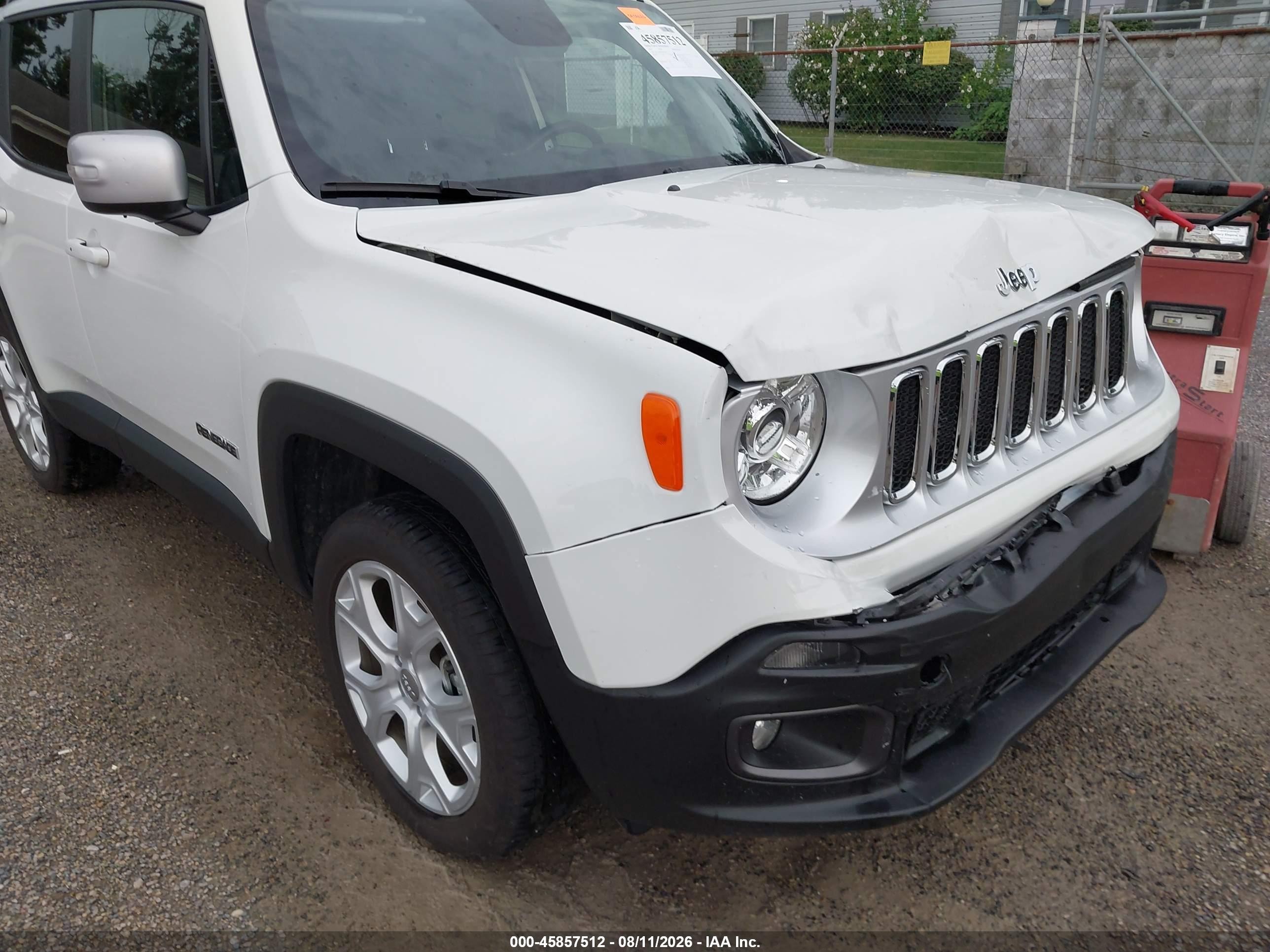 2018 Jeep Renegade Limited 4x4 Белый vin: ZACCJBDB7JPH81662