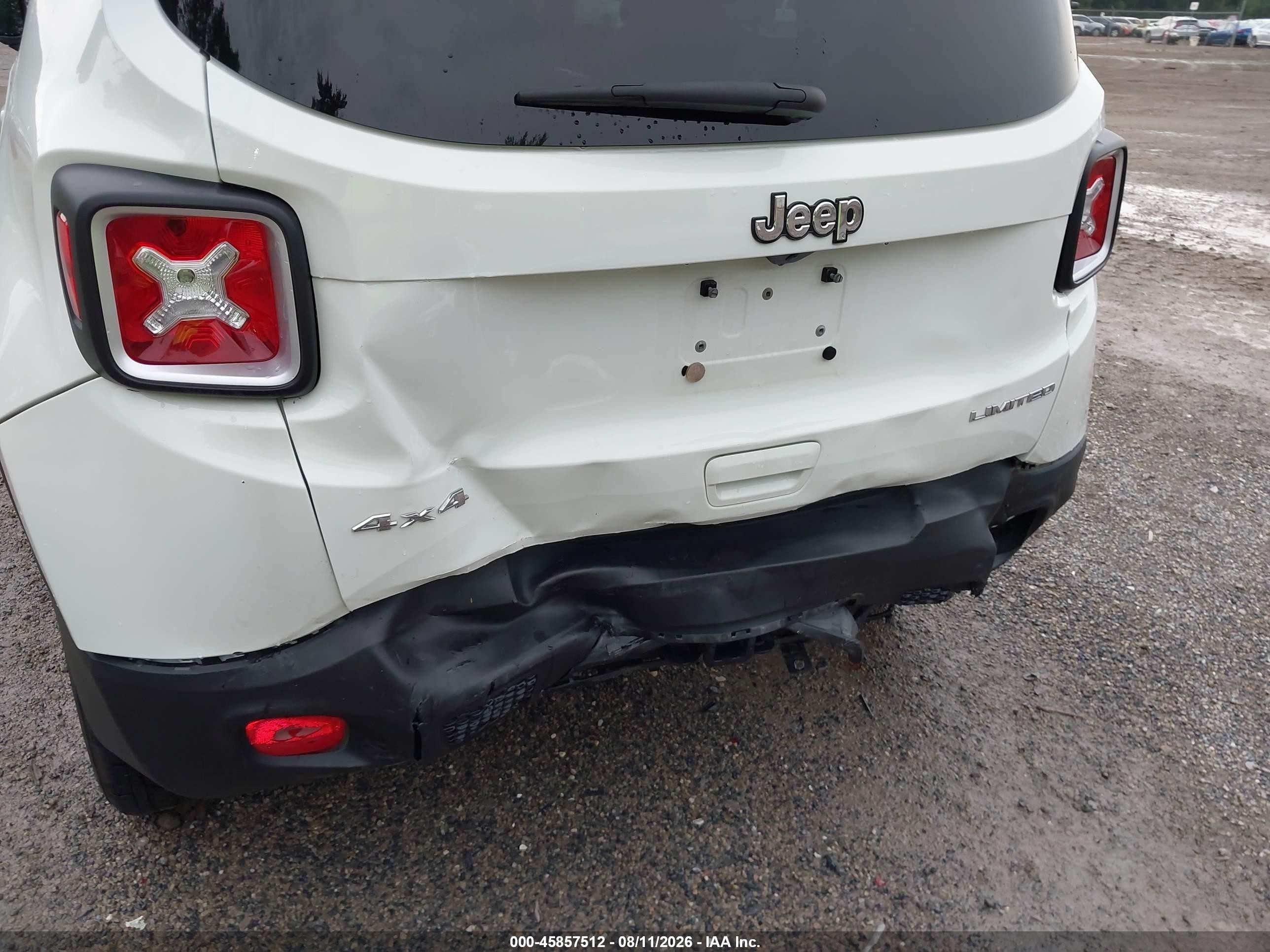 2018 Jeep Renegade Limited 4x4 Белый vin: ZACCJBDB7JPH81662