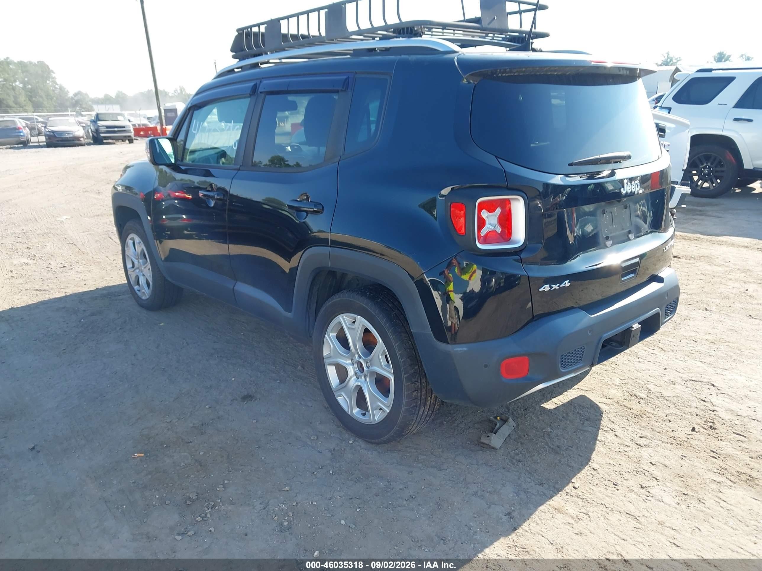 2018 Jeep Renegade Limited 4x4 Black vin: ZACCJBDBXJPH05661