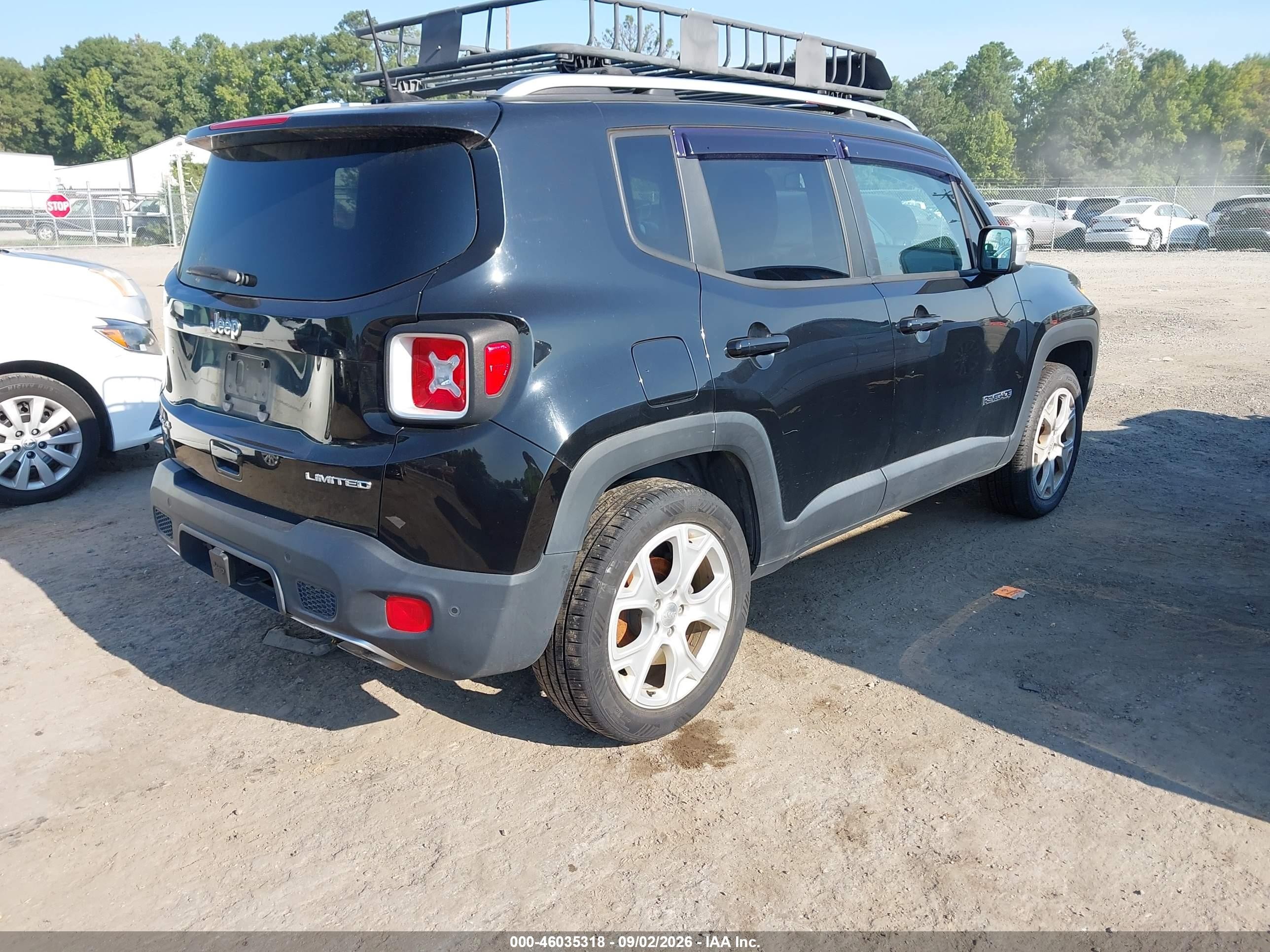 2018 Jeep Renegade Limited 4x4 Black vin: ZACCJBDBXJPH05661
