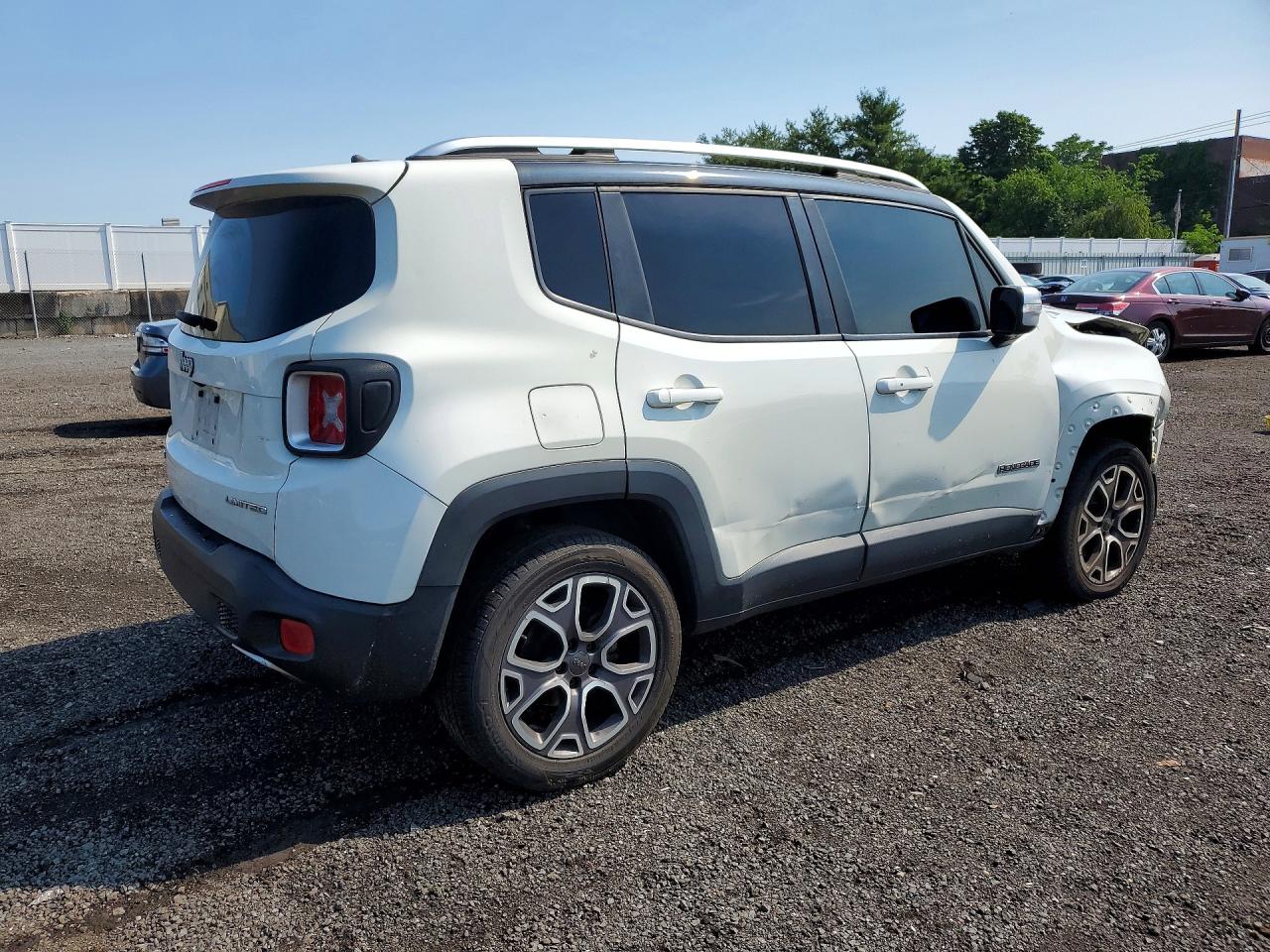 2015 Jeep Renegade Limited White vin: ZACCJBDT0FPB57524