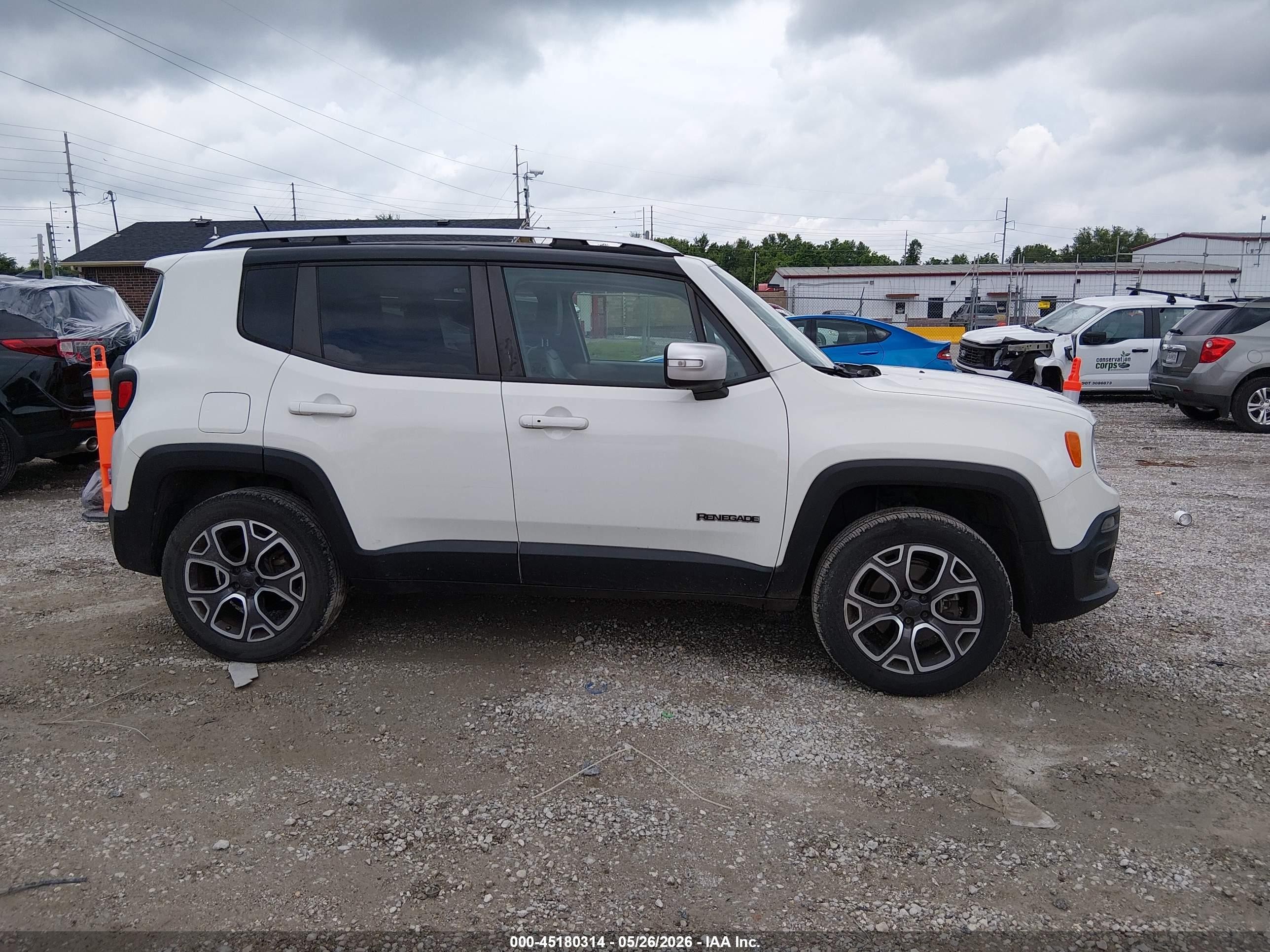 2015 Jeep Renegade Limited White vin: ZACCJBDT0FPB60489