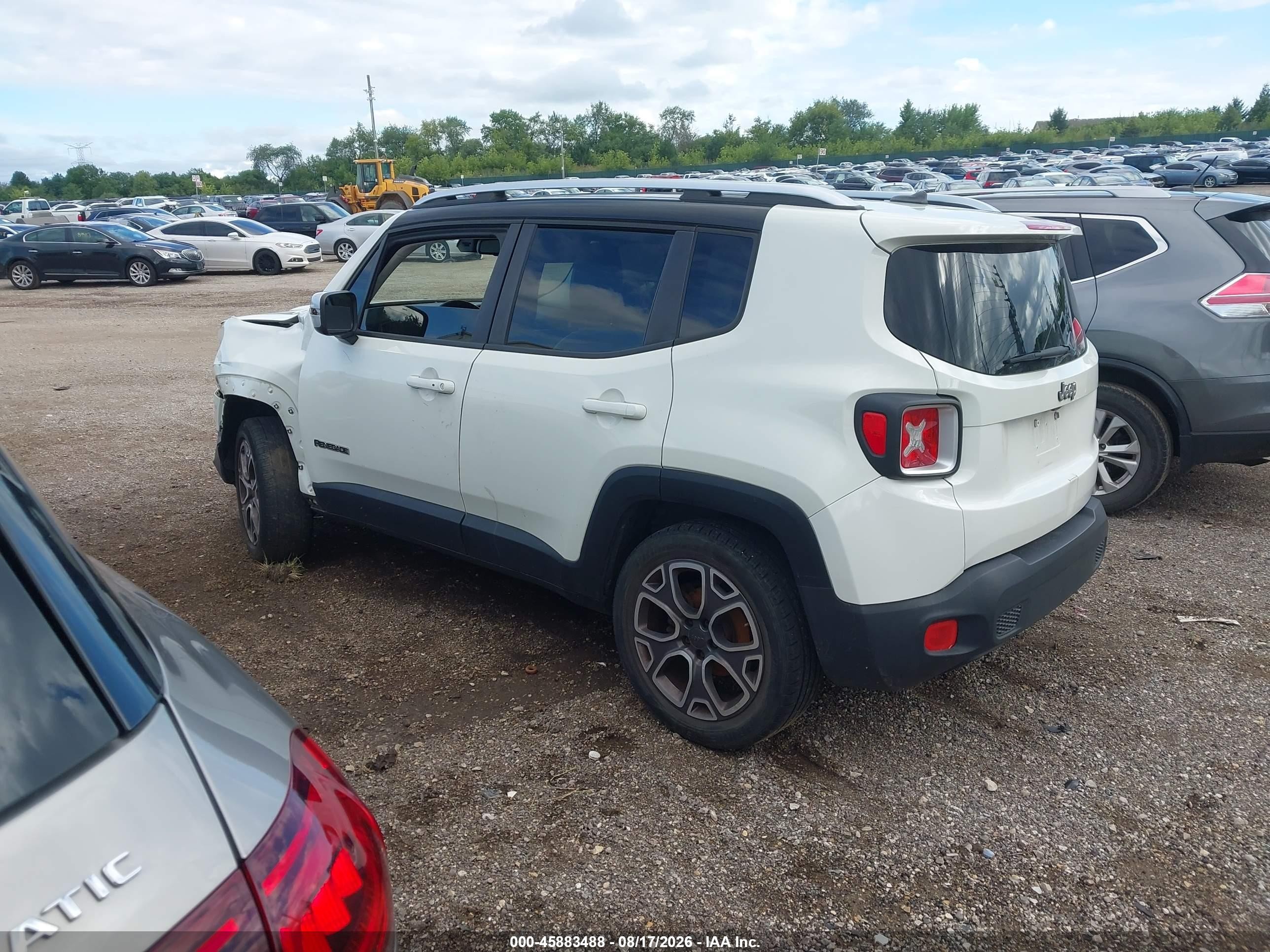2015 Jeep Renegade Limited White vin: ZACCJBDT0FPB61087