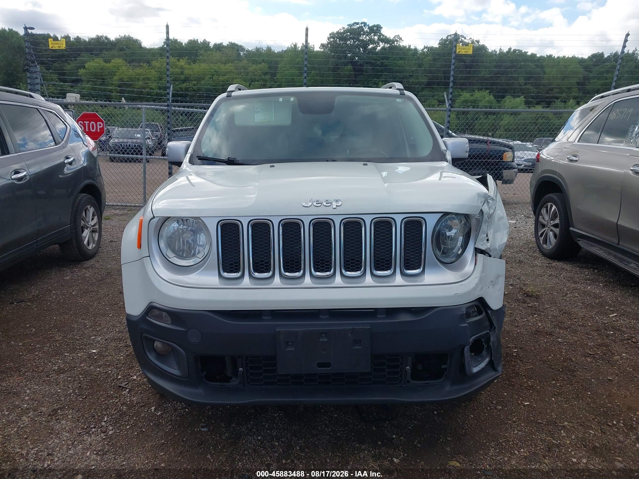 2015 Jeep Renegade Limited White vin: ZACCJBDT0FPB61087