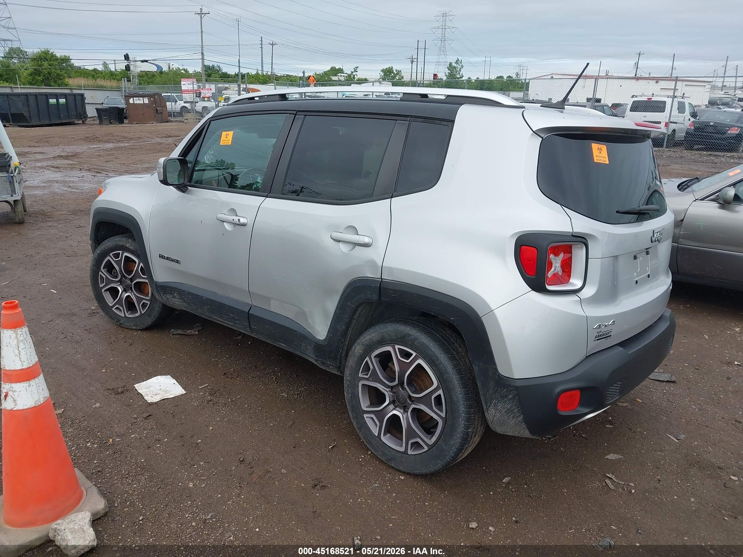 2015 Jeep Renegade Limited Silver vin: ZACCJBDT0FPB61183