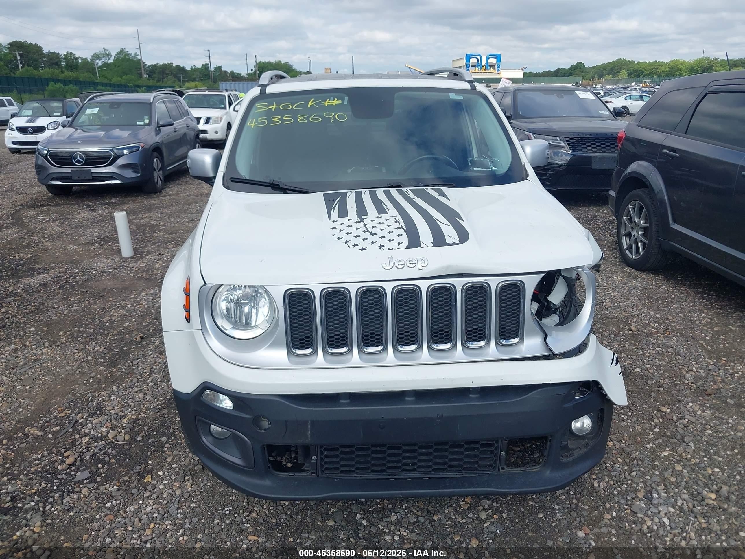 2015 Jeep Renegade Limited White vin: ZACCJBDT0FPB62181