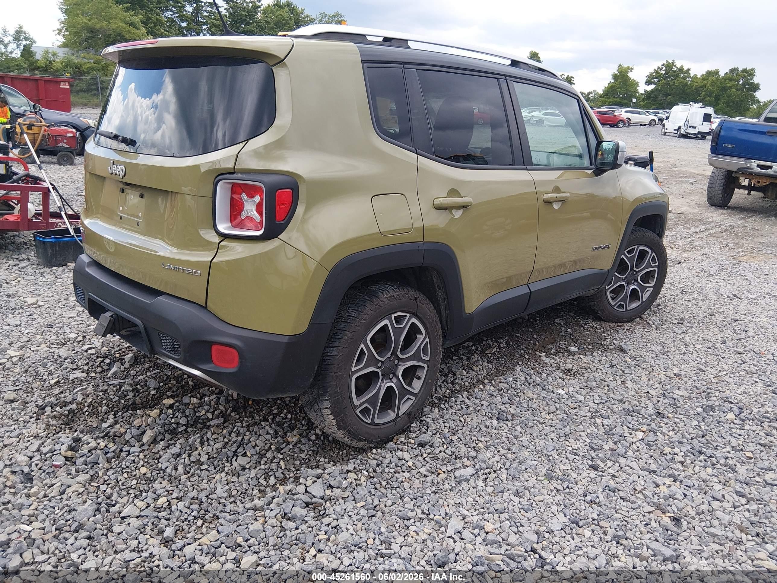 2015 Jeep Renegade Limited Green vin: ZACCJBDT0FPB70696