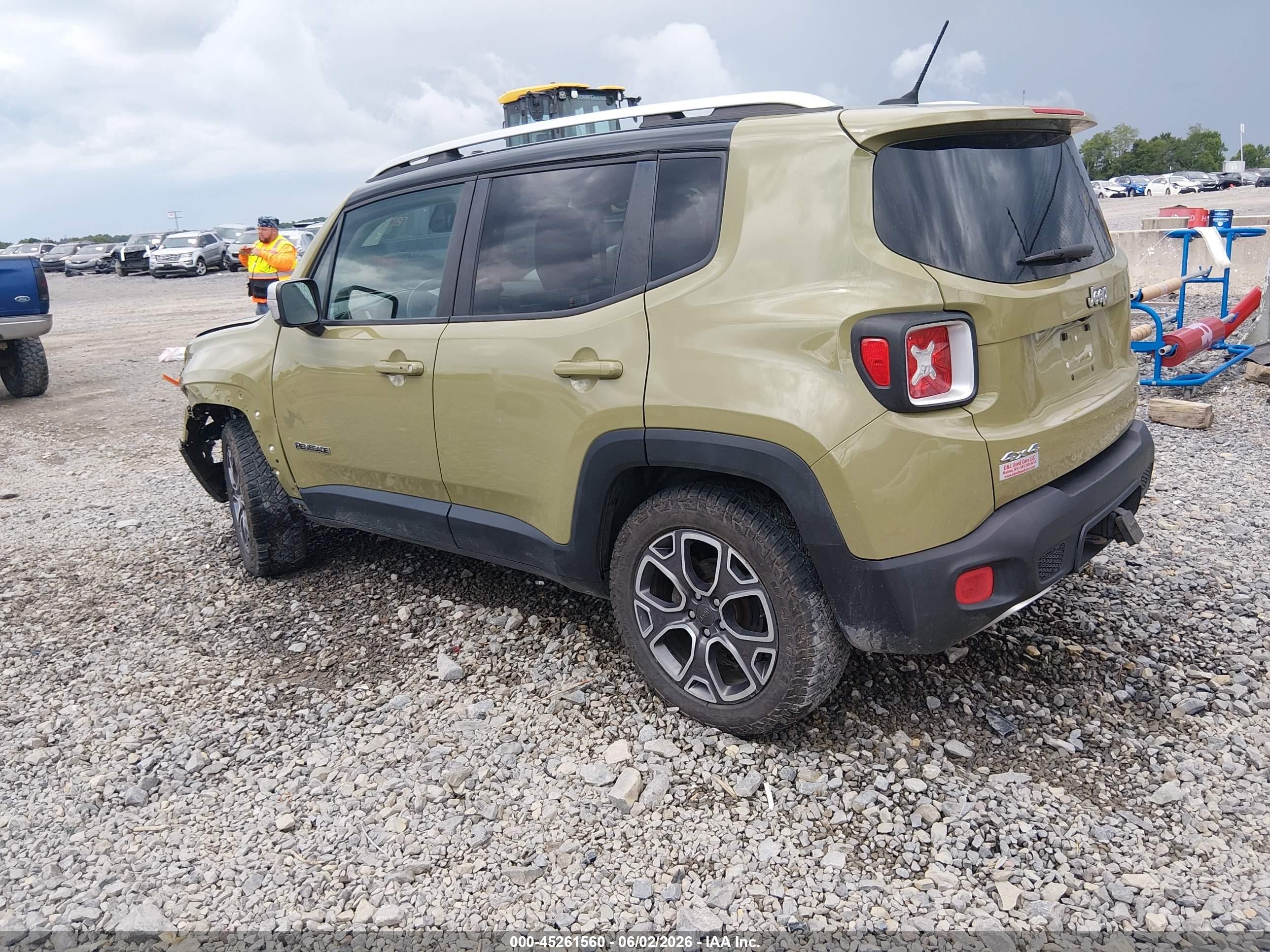 2015 Jeep Renegade Limited Green vin: ZACCJBDT0FPB70696