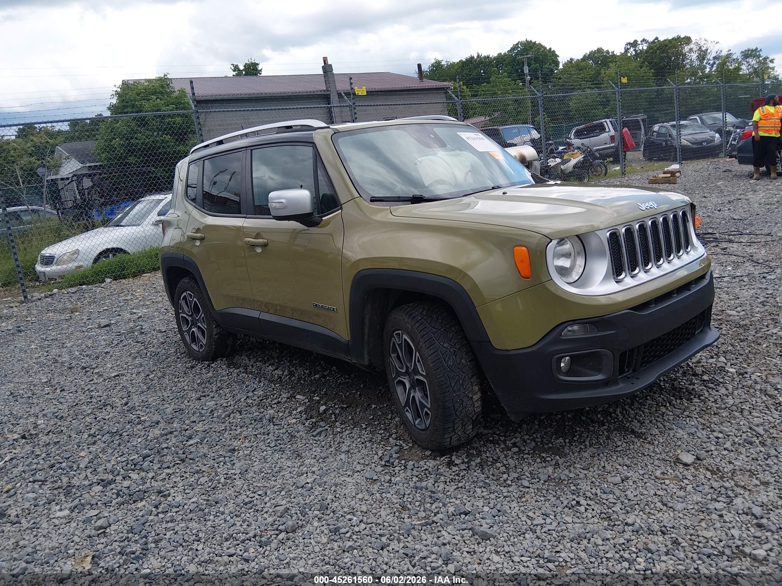 2015 Jeep Renegade Limited Green vin: ZACCJBDT0FPB70696
