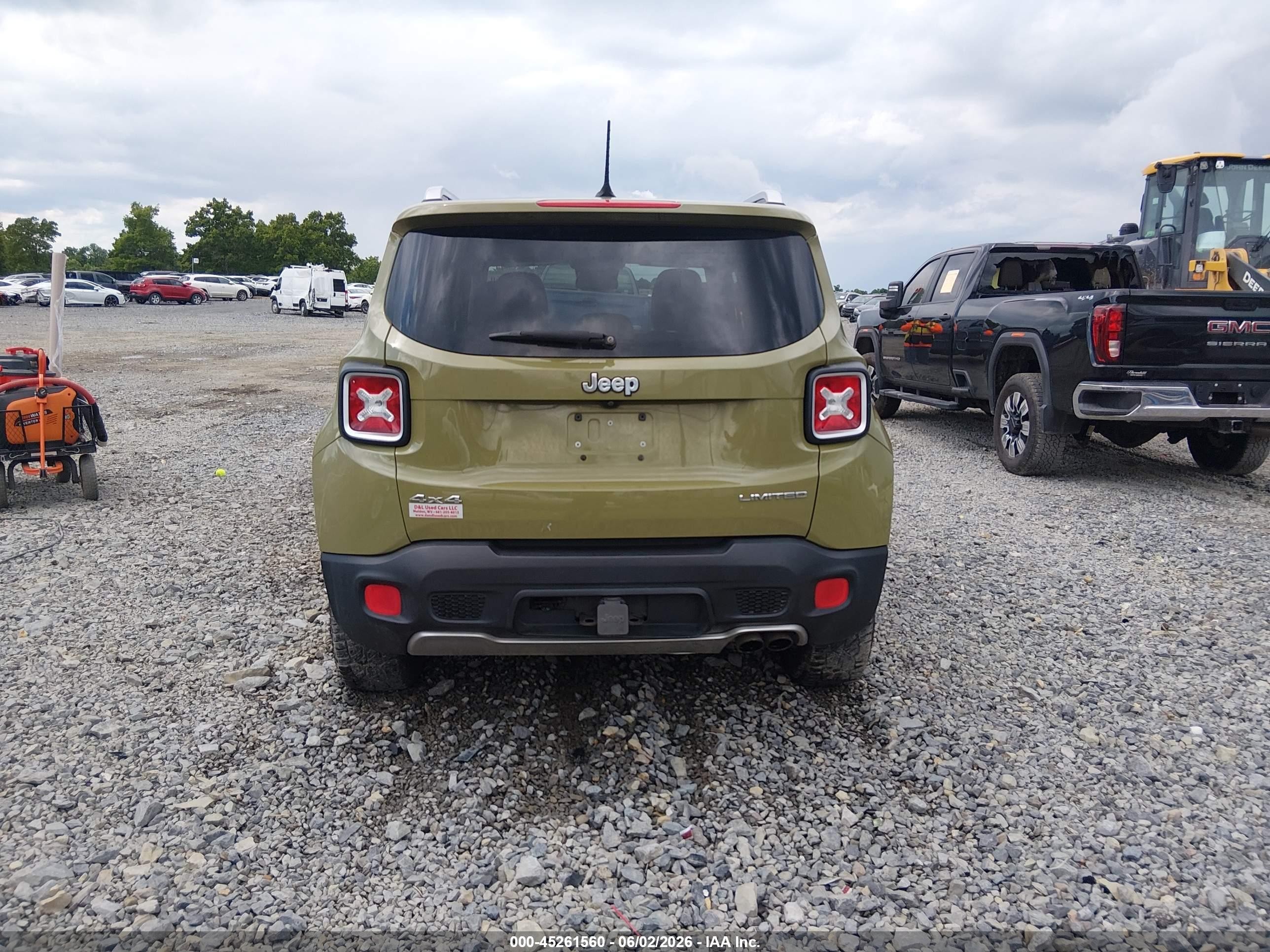 2015 Jeep Renegade Limited Green vin: ZACCJBDT0FPB70696