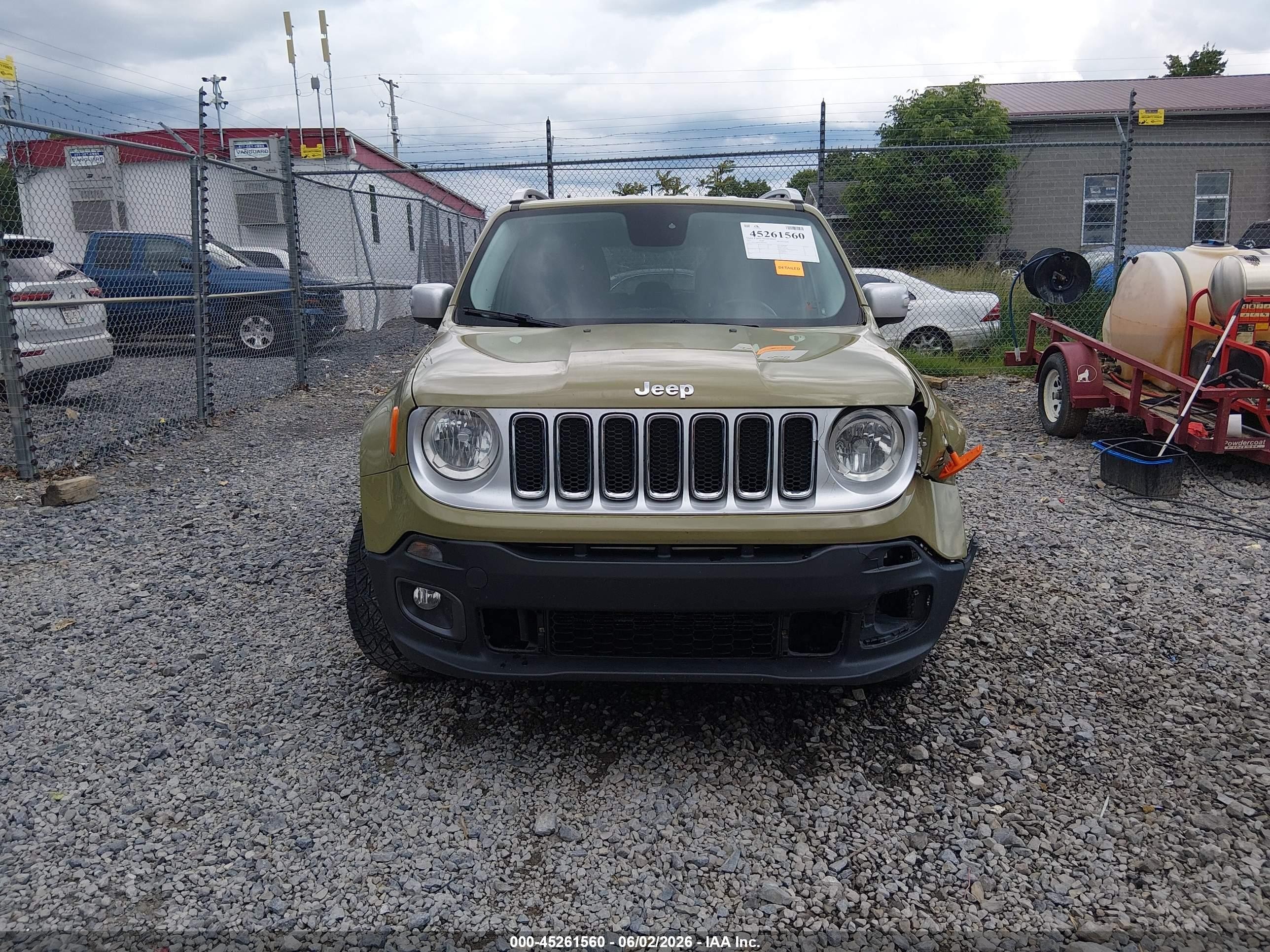 2015 Jeep Renegade Limited Green vin: ZACCJBDT0FPB70696